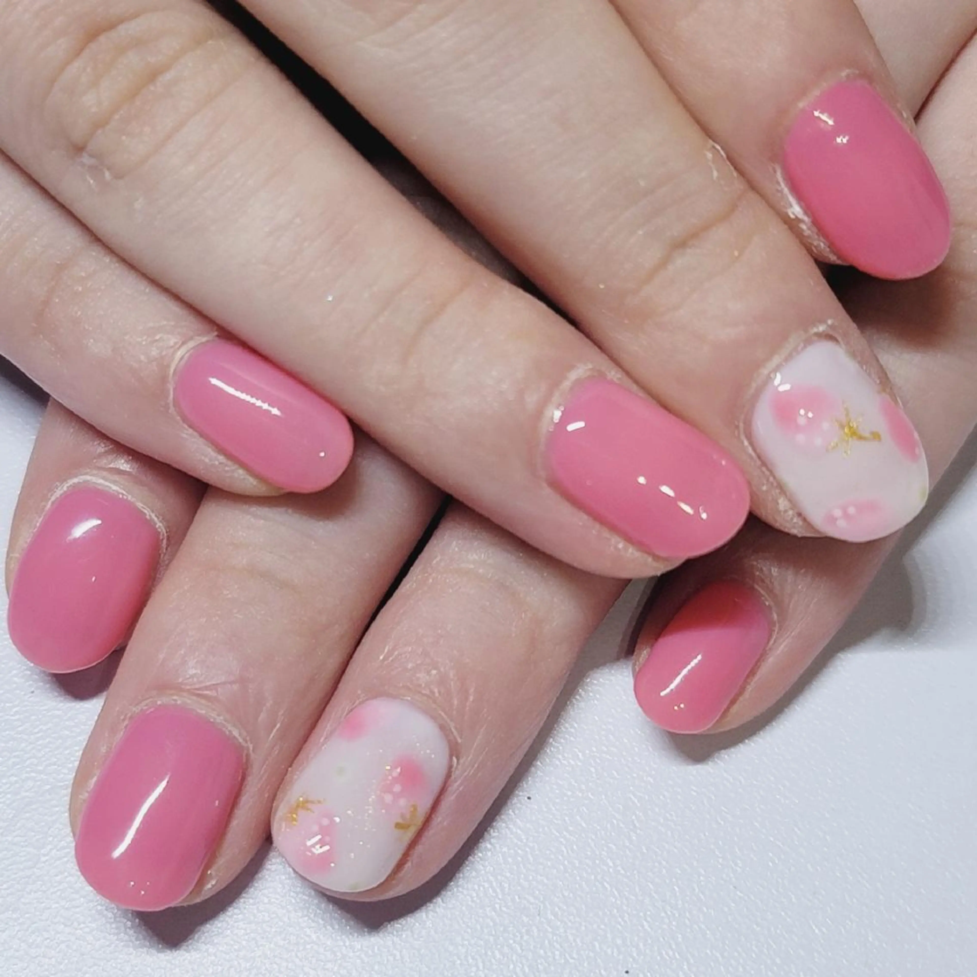 ネイル アートネイル ワンカラーネイル ピンク ハンドネイル よしだ ひろきのネイルデザイン