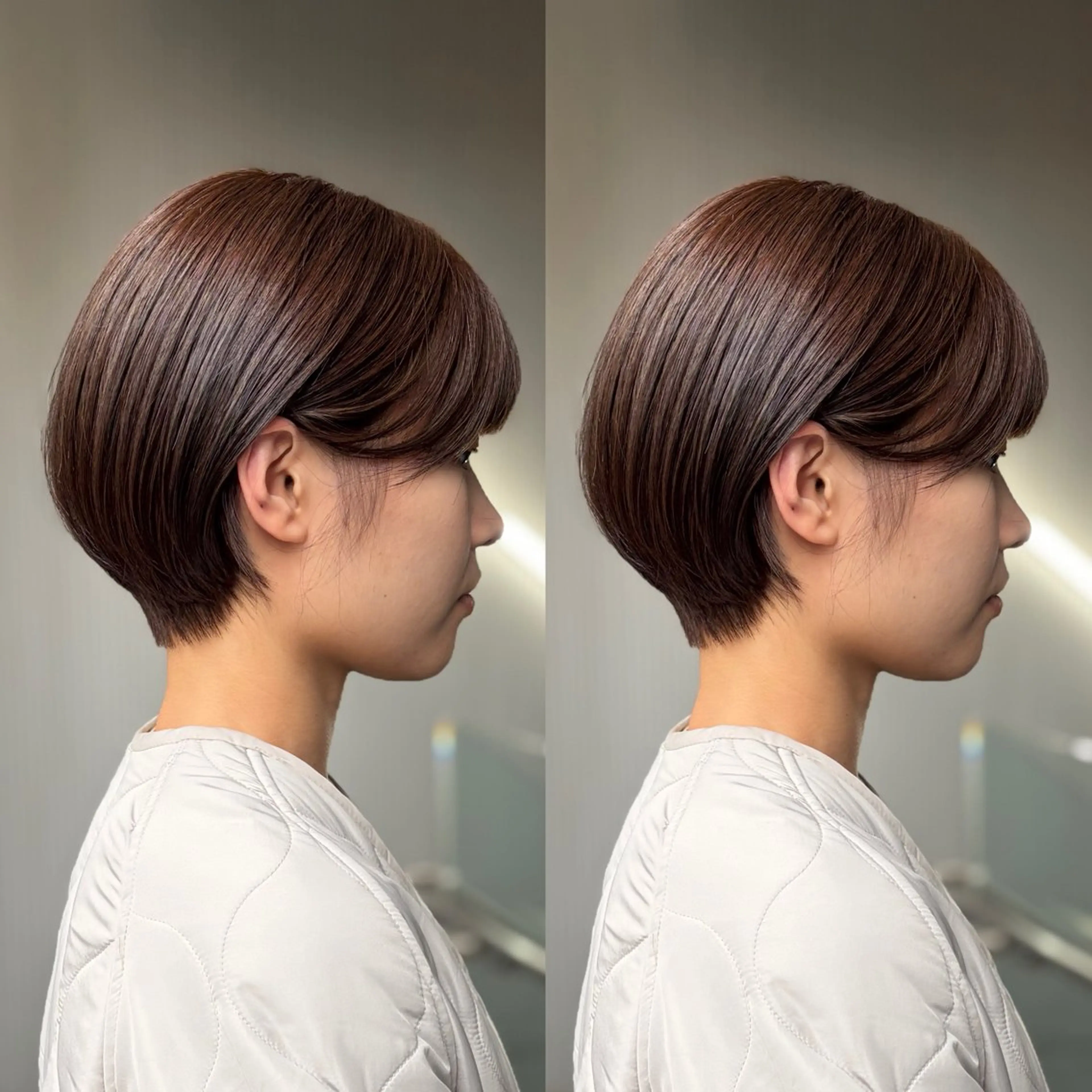 ショート カット ヘアカラー トリートメント 🫧艶髪レイヤー/韓 国ボブ💎石川遥💎のヘアスタイル