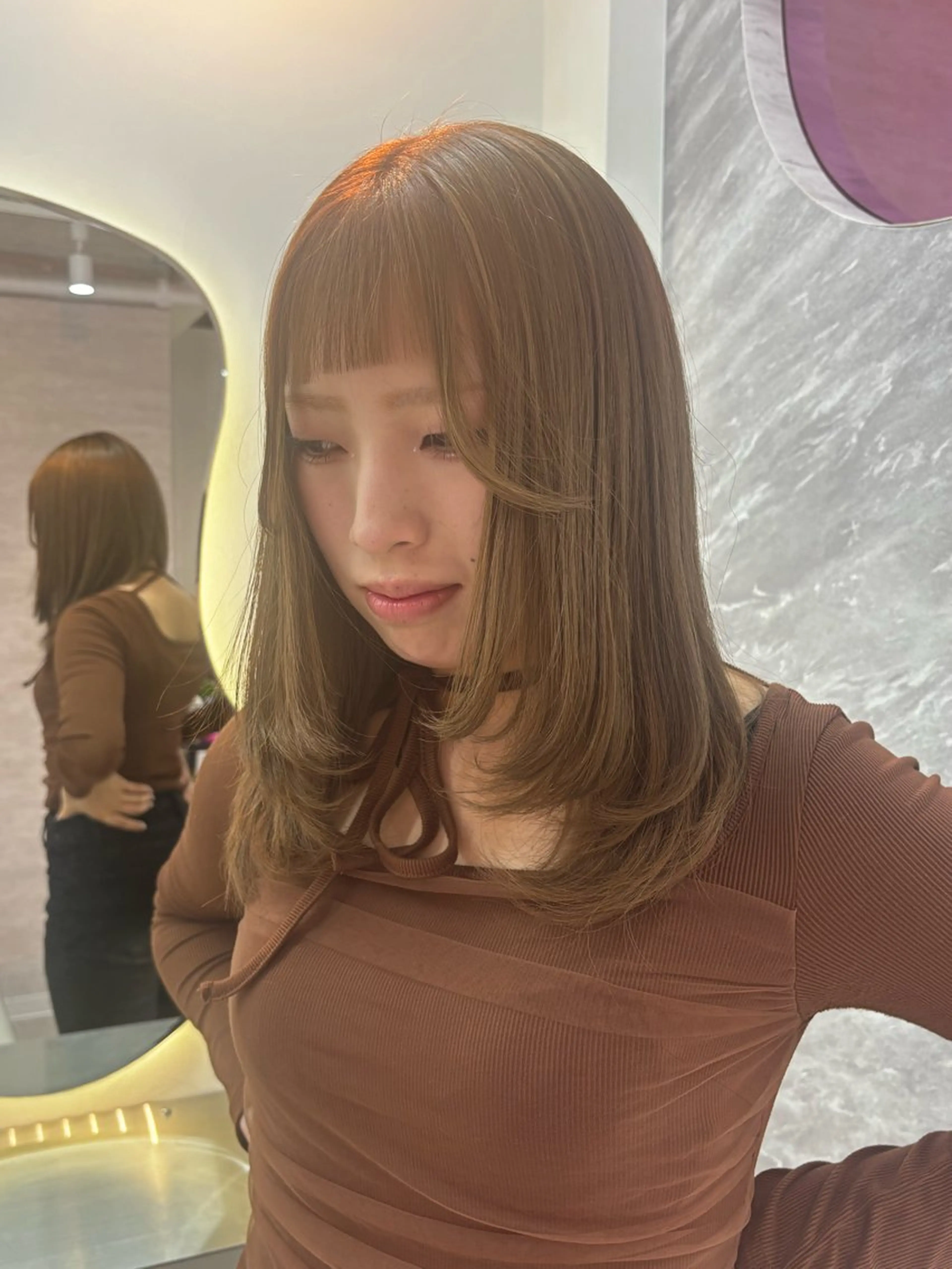 セミロング レイヤーカット カット 🤍韓国風/艶髪🤍 鳥越美羽のヘアスタイル