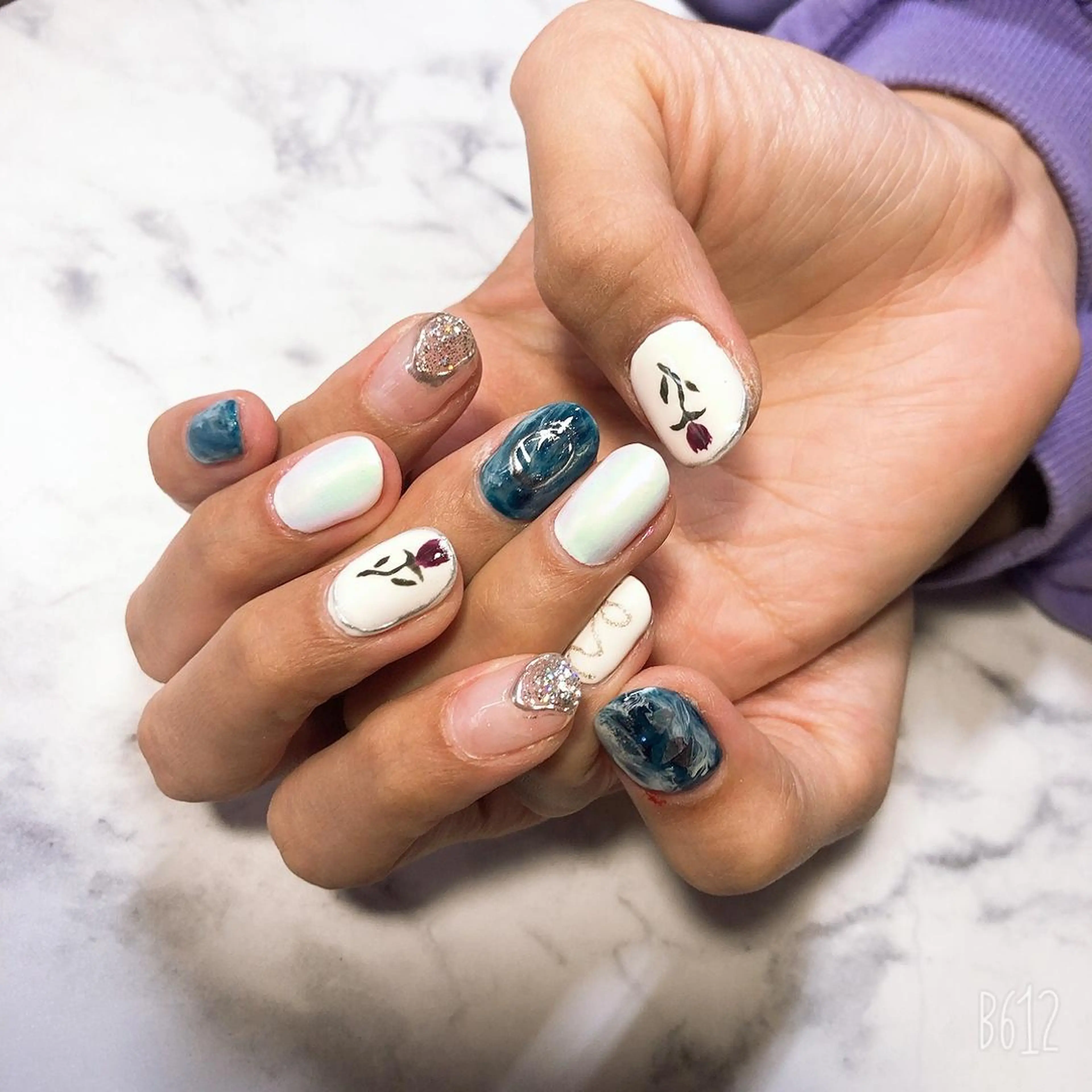 ネイル アートネイル オーロラネイル ジェルネイル 持ち込み ニュアンスネイル A"nail ネイリストayanaのネイルデザイン