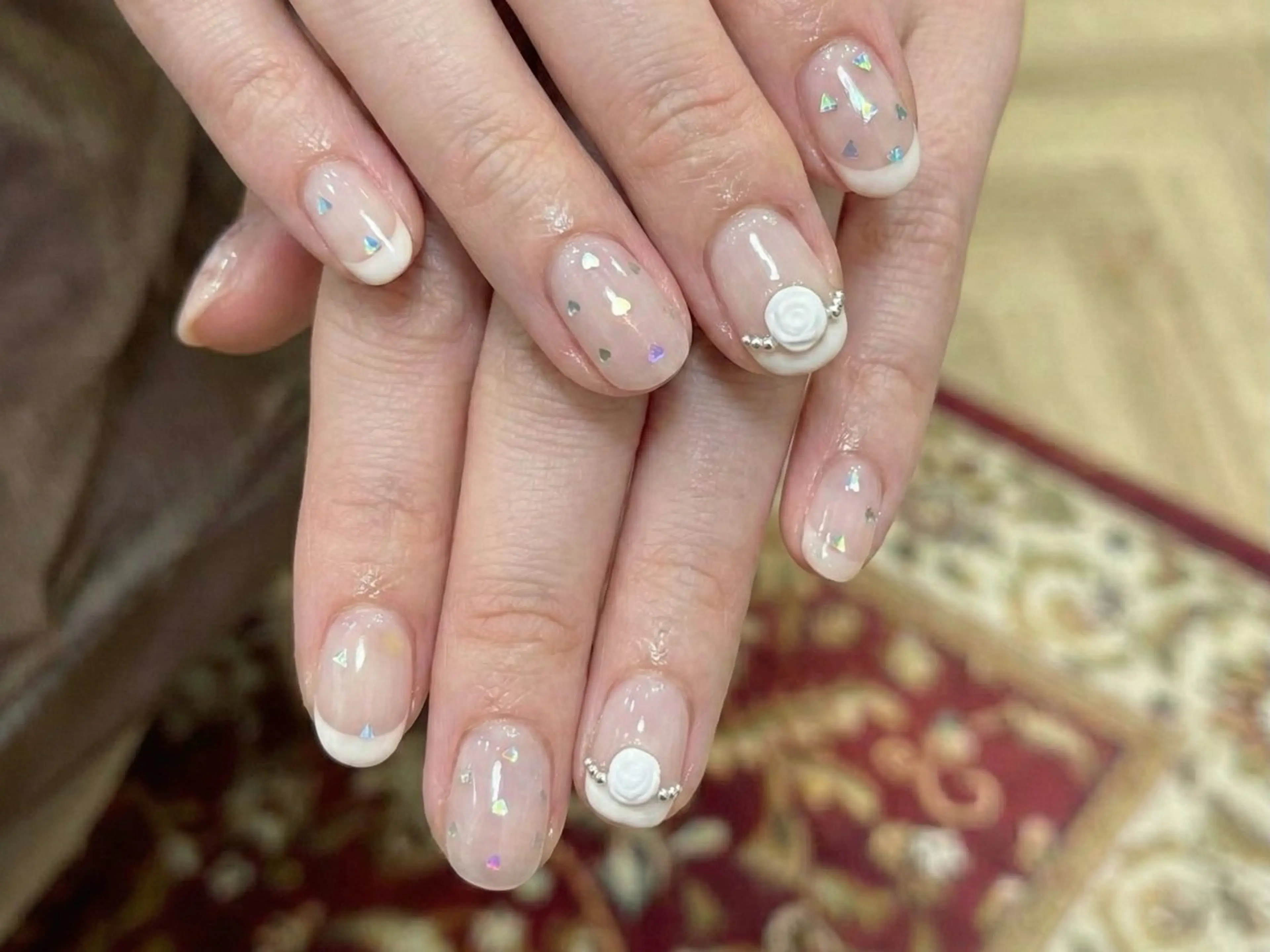 ネイル フレンチネイル ニュアンスネイル オフィスネイル シンプルネイル 春ネイル ハンドネイル NutNut 原宿/北参道【ナットナット】所属・清水 夏澪のネイルデザイン