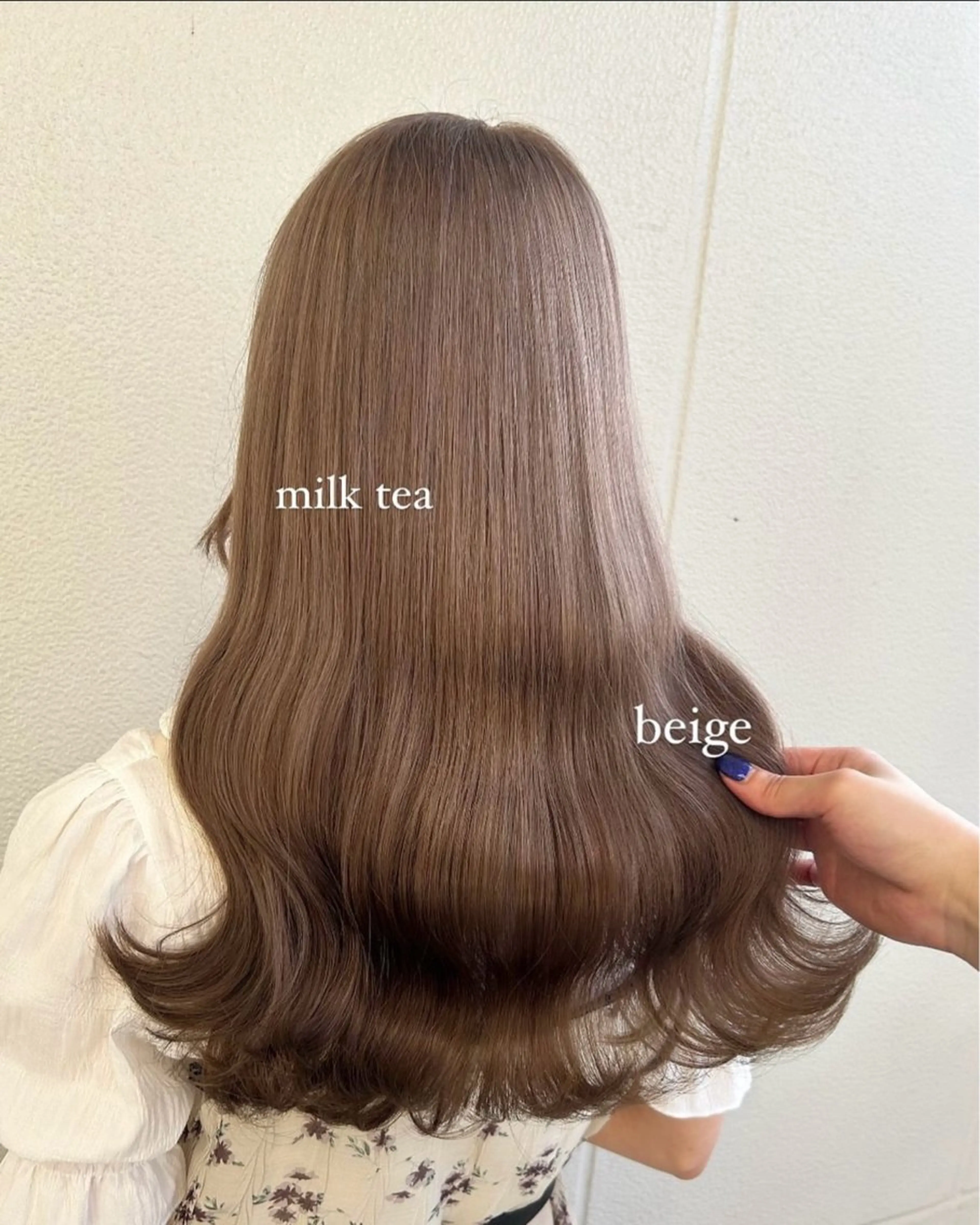 ロング カラー ヘアアレンジ ベージュカラー ミルクティーベージュ 暖色/垢抜け韓国ヘア 🇰🇷桑原ユキネのヘアスタイル