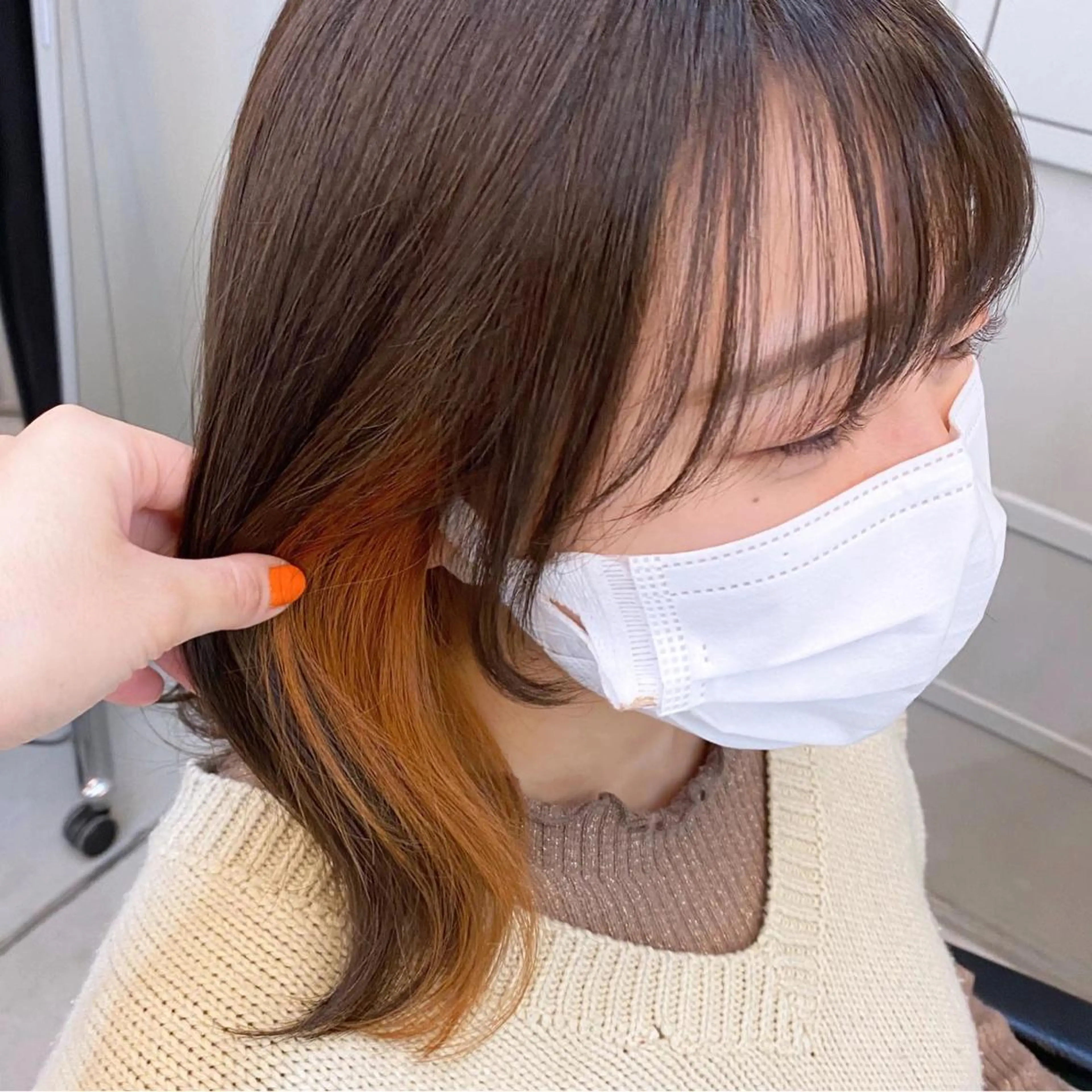 ミディアム カラー ヘアカラー トリートメント 岡野 静華のヘアスタイル