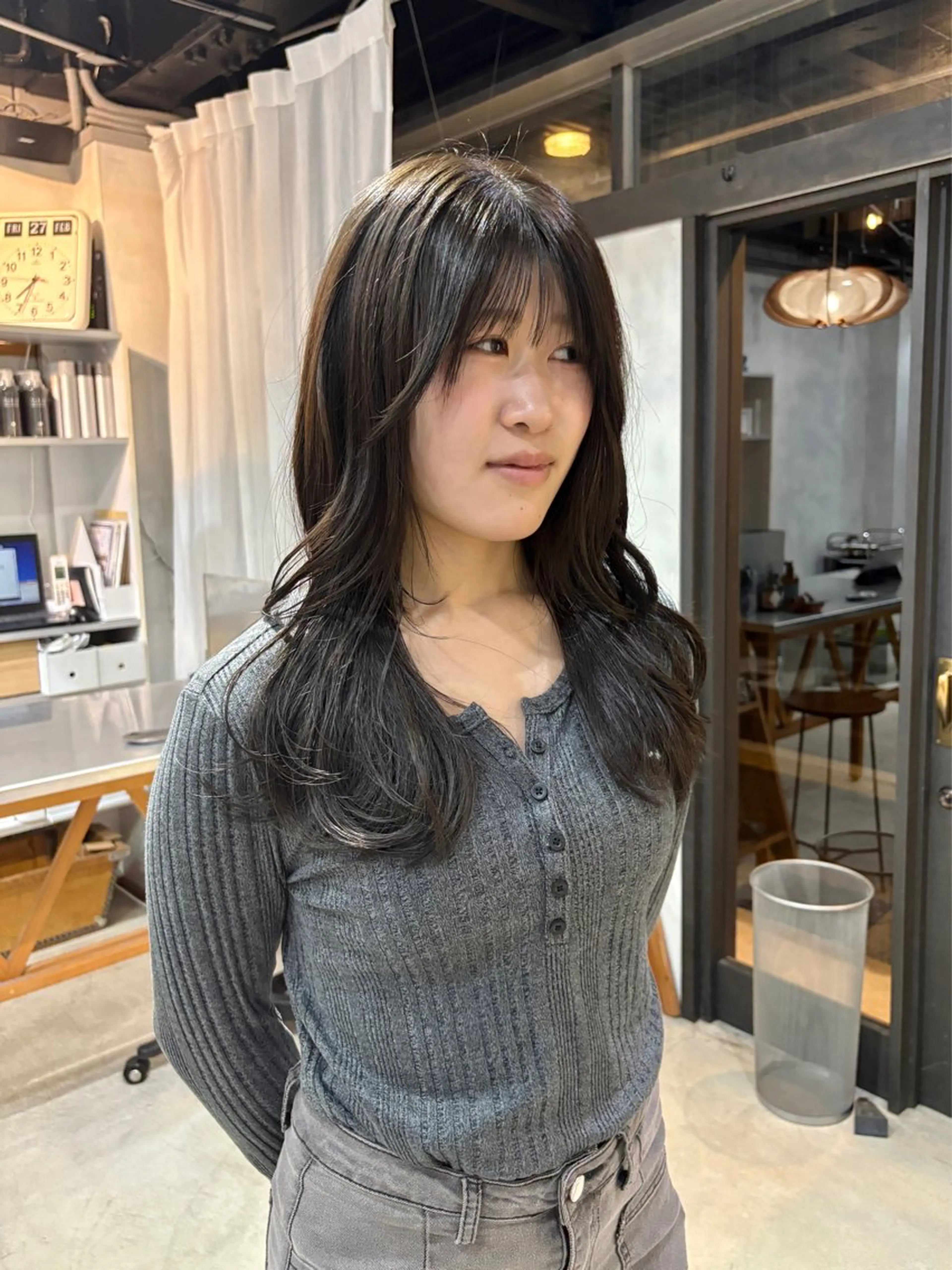 セミロング カラー ブラウンカラー くすみブラウン ヘアカラー 京都/カラー/松野 翔のヘアスタイル