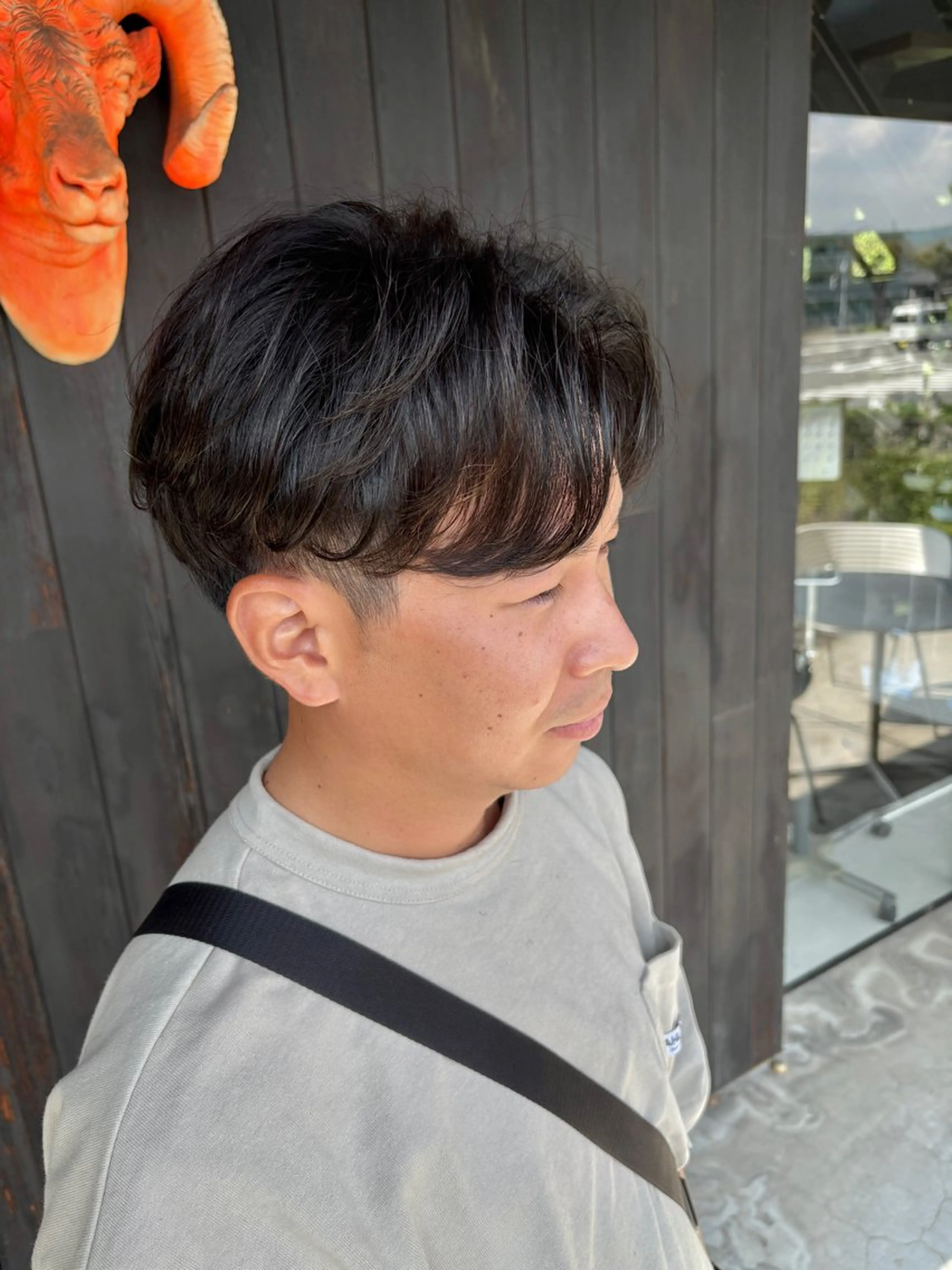 メンズ センターパート カット 三好 達也のヘアスタイル