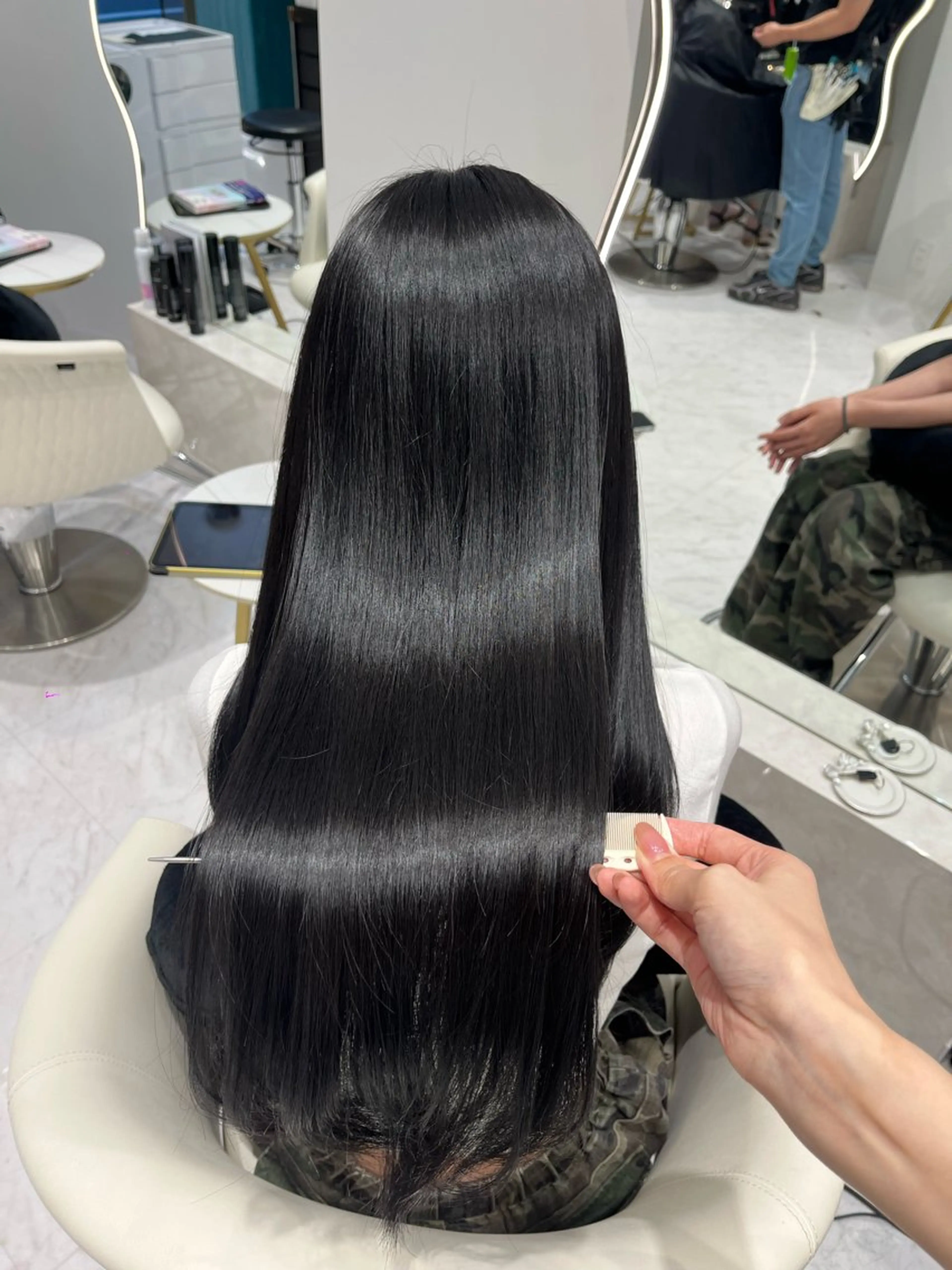 ロング カラー 透明感カラー ダークグレー 髪質改善 トリートメント カット ヘアカラー トリートメント 名古屋/透明感カラー /韓国ヘア/高木梨帆のヘアスタイル