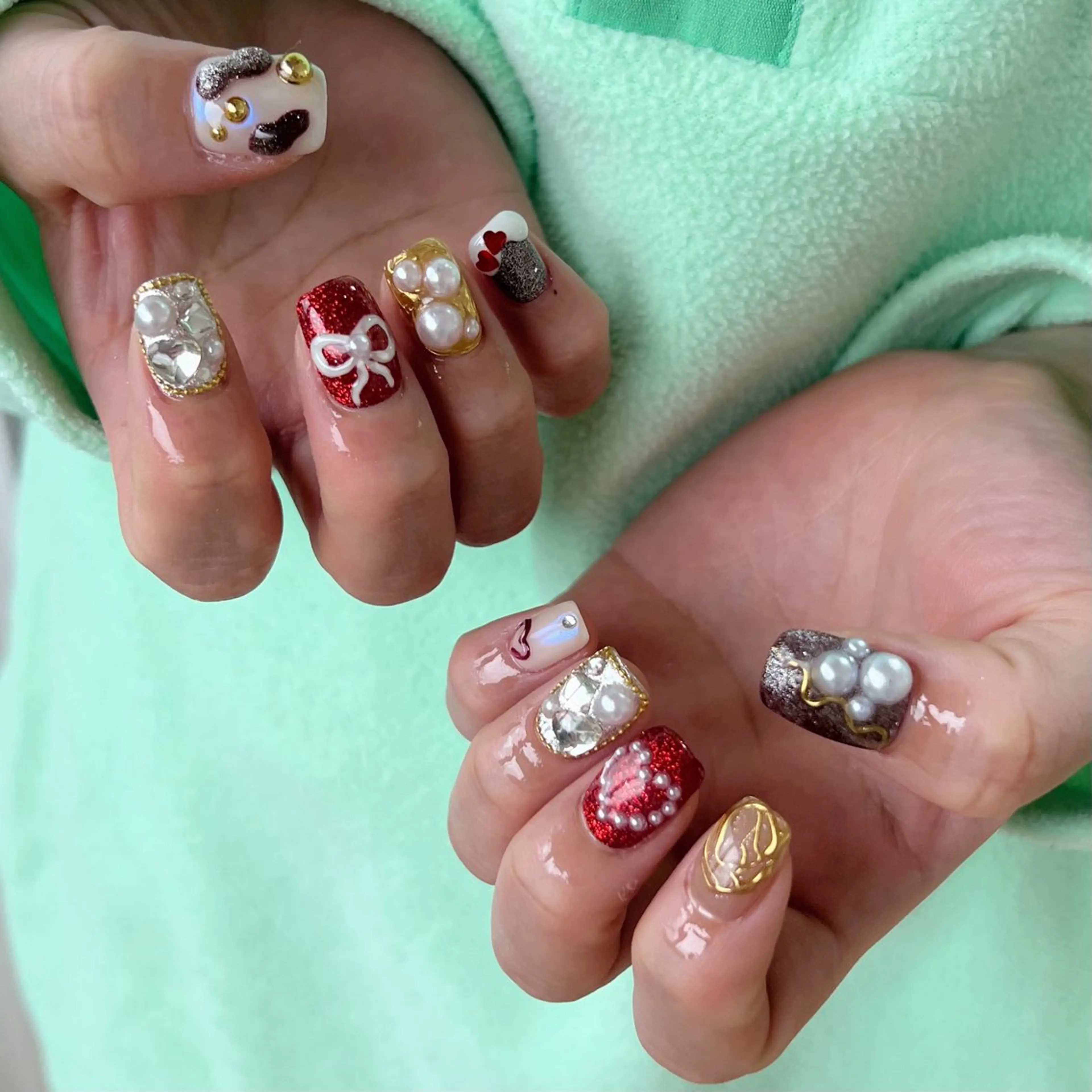 ネイル リボン ハンドネイル 川端 京香のネイルデザイン