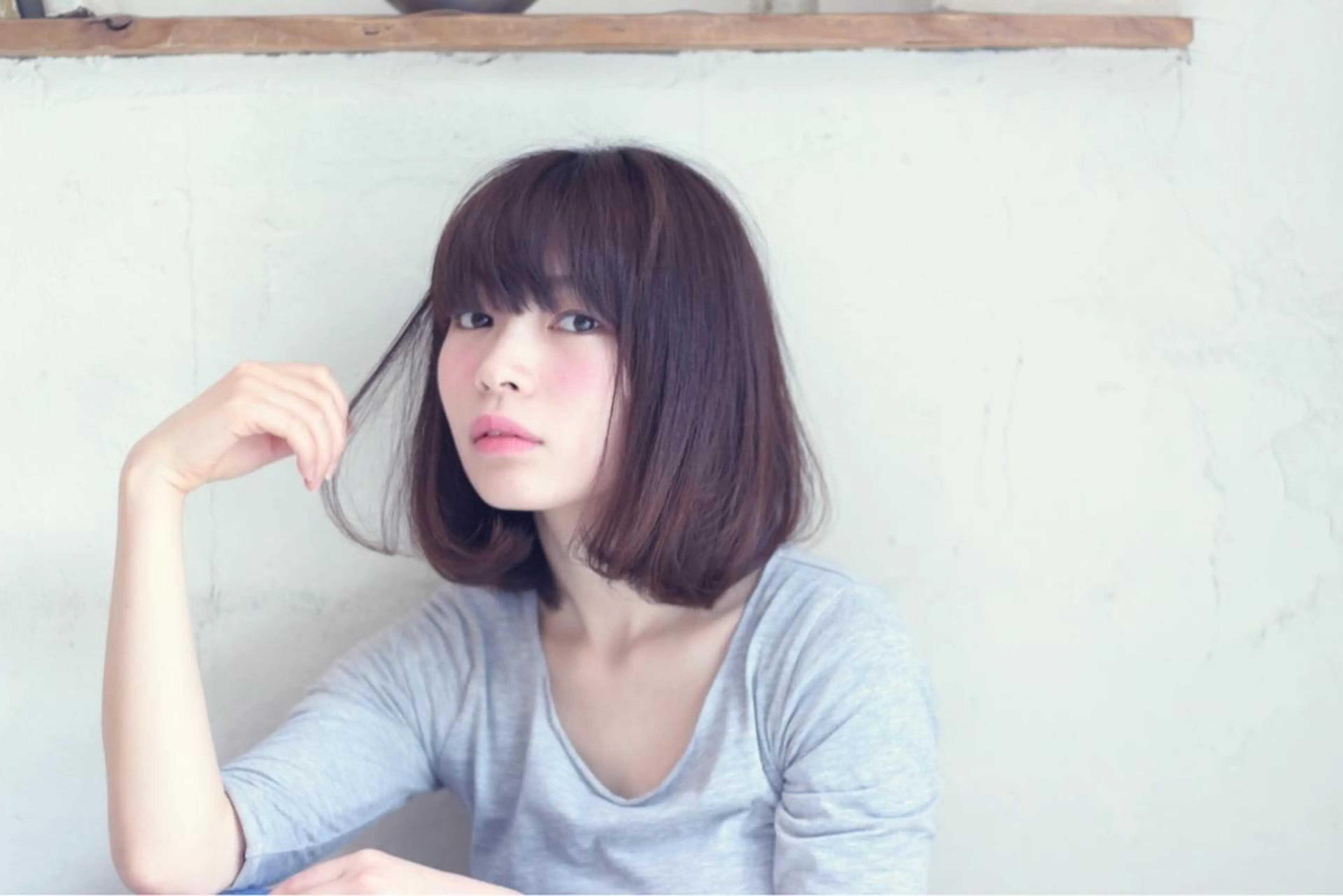 ミディアム gite カワムラナオキのヘアスタイル