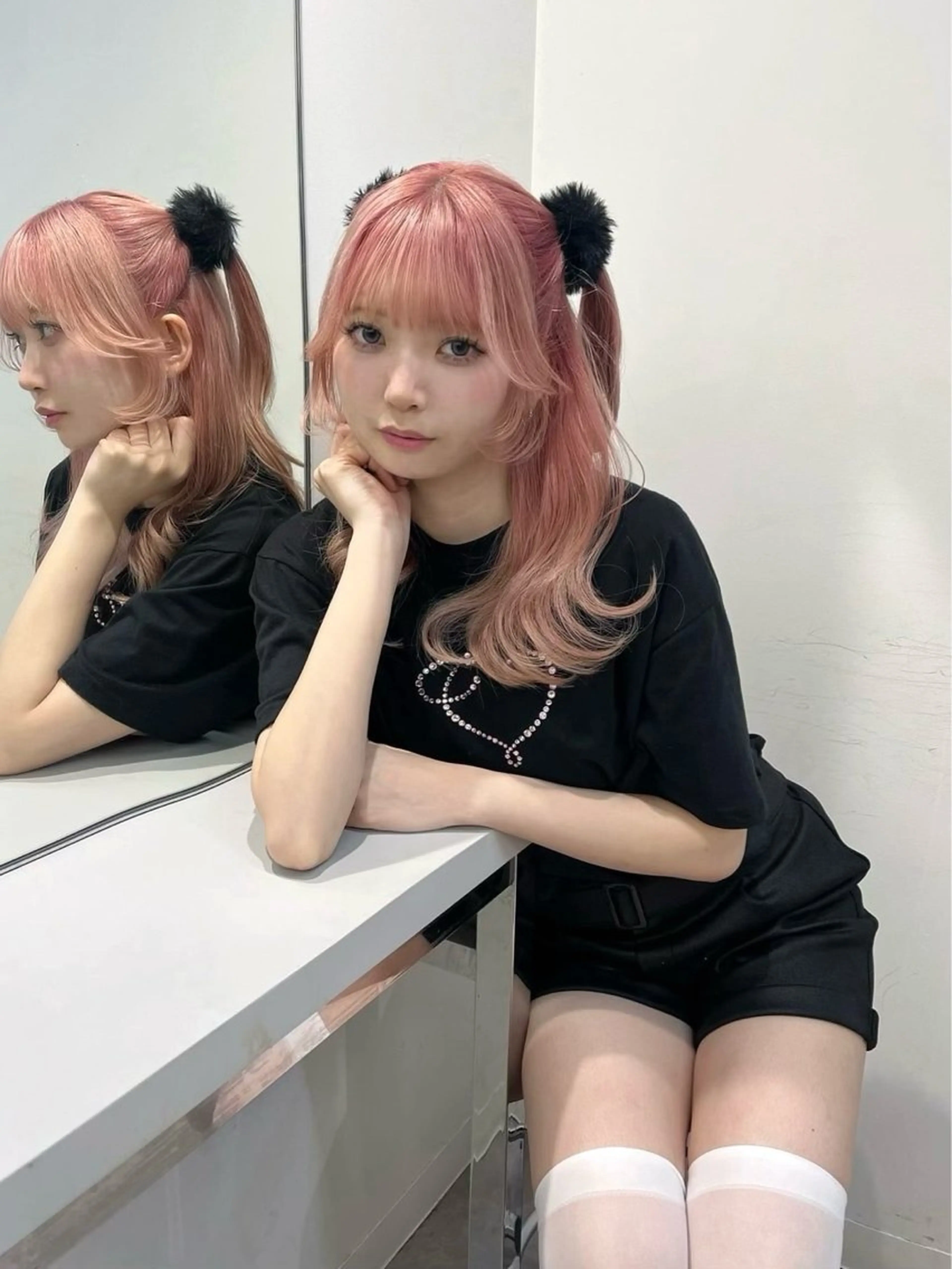 ロング カラー ヘアカラー 🩰ピンクベージュ 💞midori💞のヘアスタイル