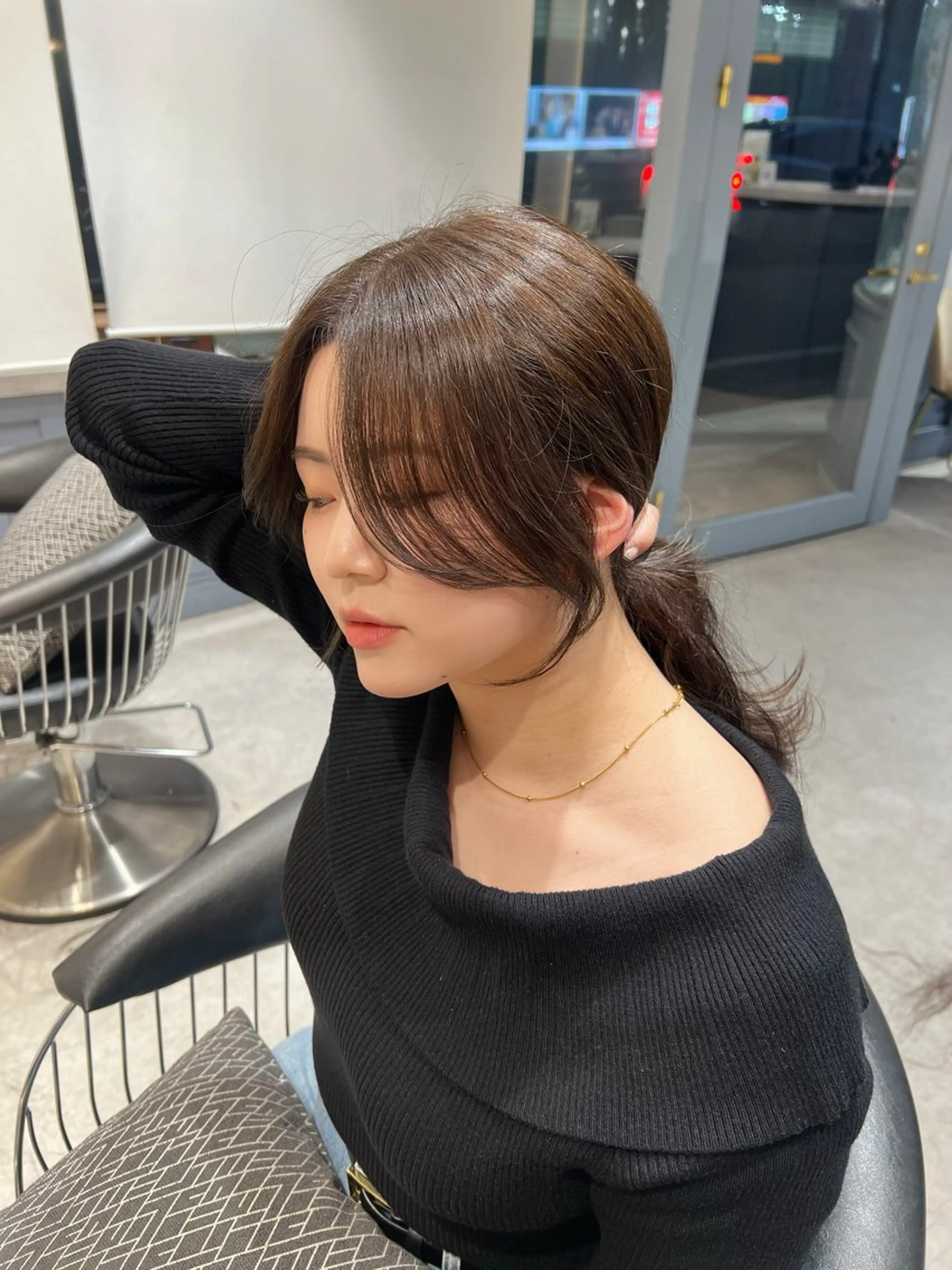 セミロング 韓国レイヤー/顔周り /縮毛矯正/羽田航のヘアスタイル