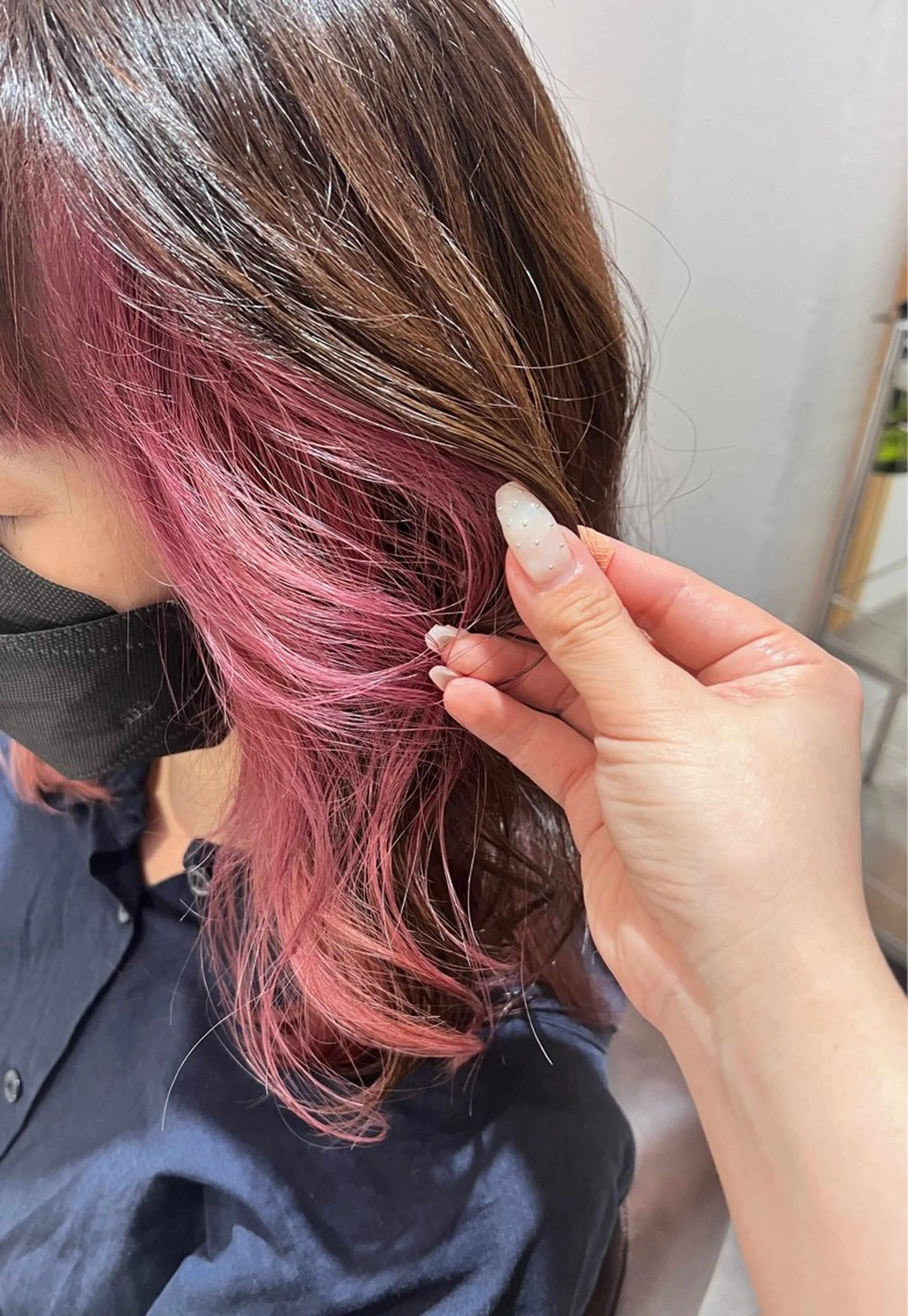 セミロング カラー インナーカラー ピンクカラー カット ヘアカラー トリートメント KANA🌿透明感/ レイヤーcut🌿のヘアスタイル