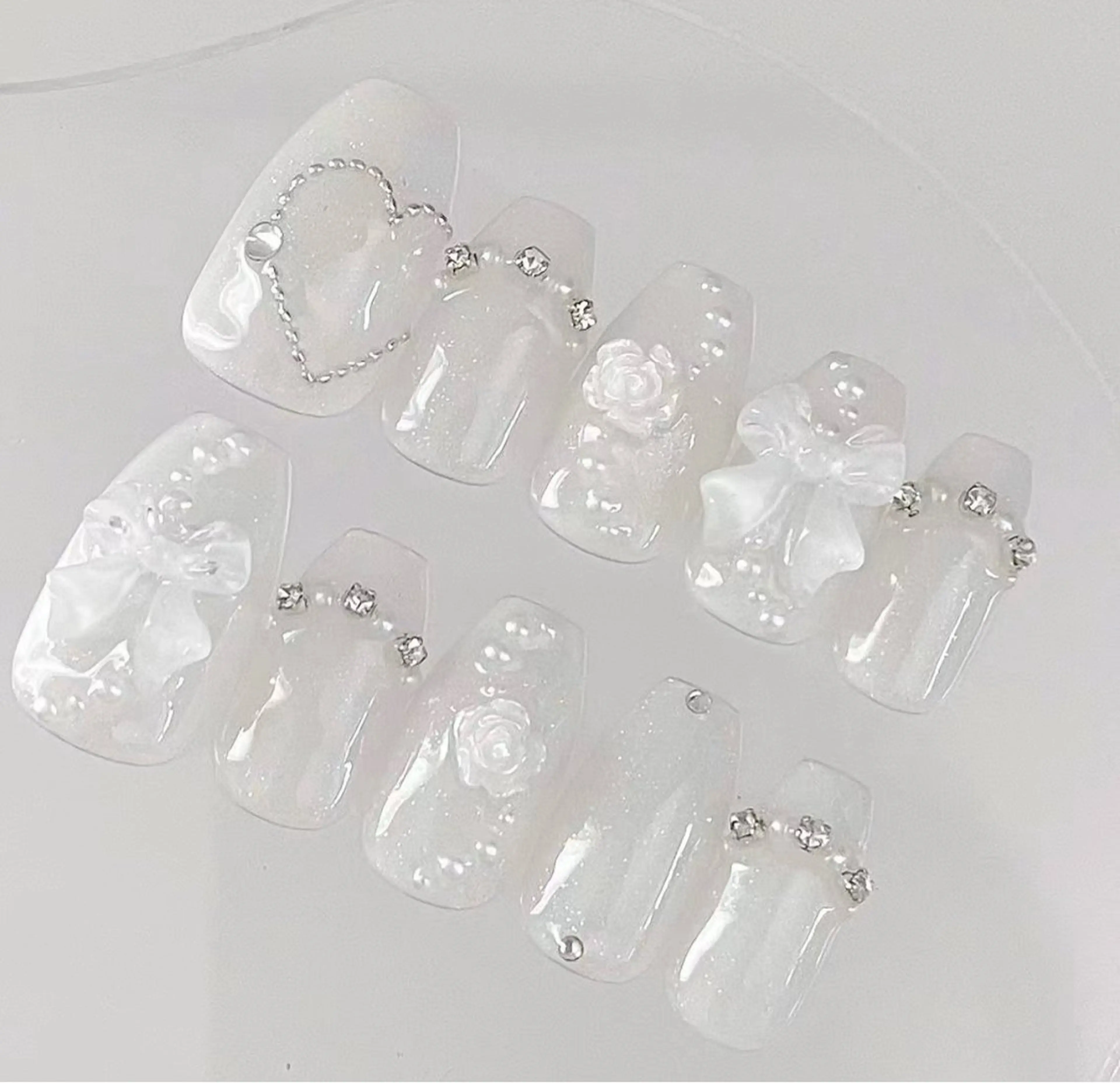 ネイル 成人式 ハート オフィスネイル ピンク リボン ハンドネイル H&Bsalon カイのネイルデザイン