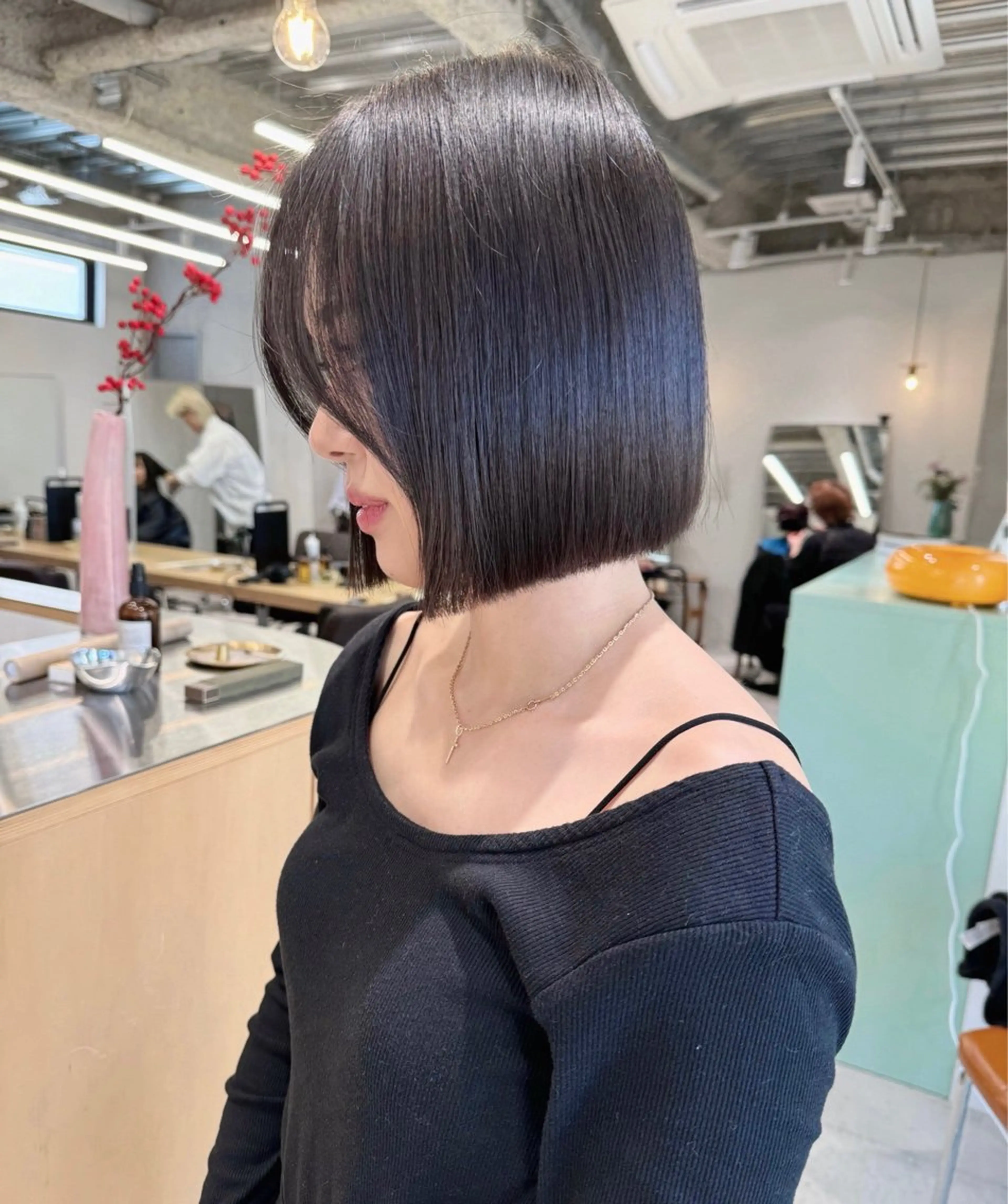 ショート ボブ タンバルモリ 韓国風ヘア 外ハネヘア カット ヘアカラー トリートメント hollo渋谷所属・タッセルボブ /DAIKIのヘアスタイル