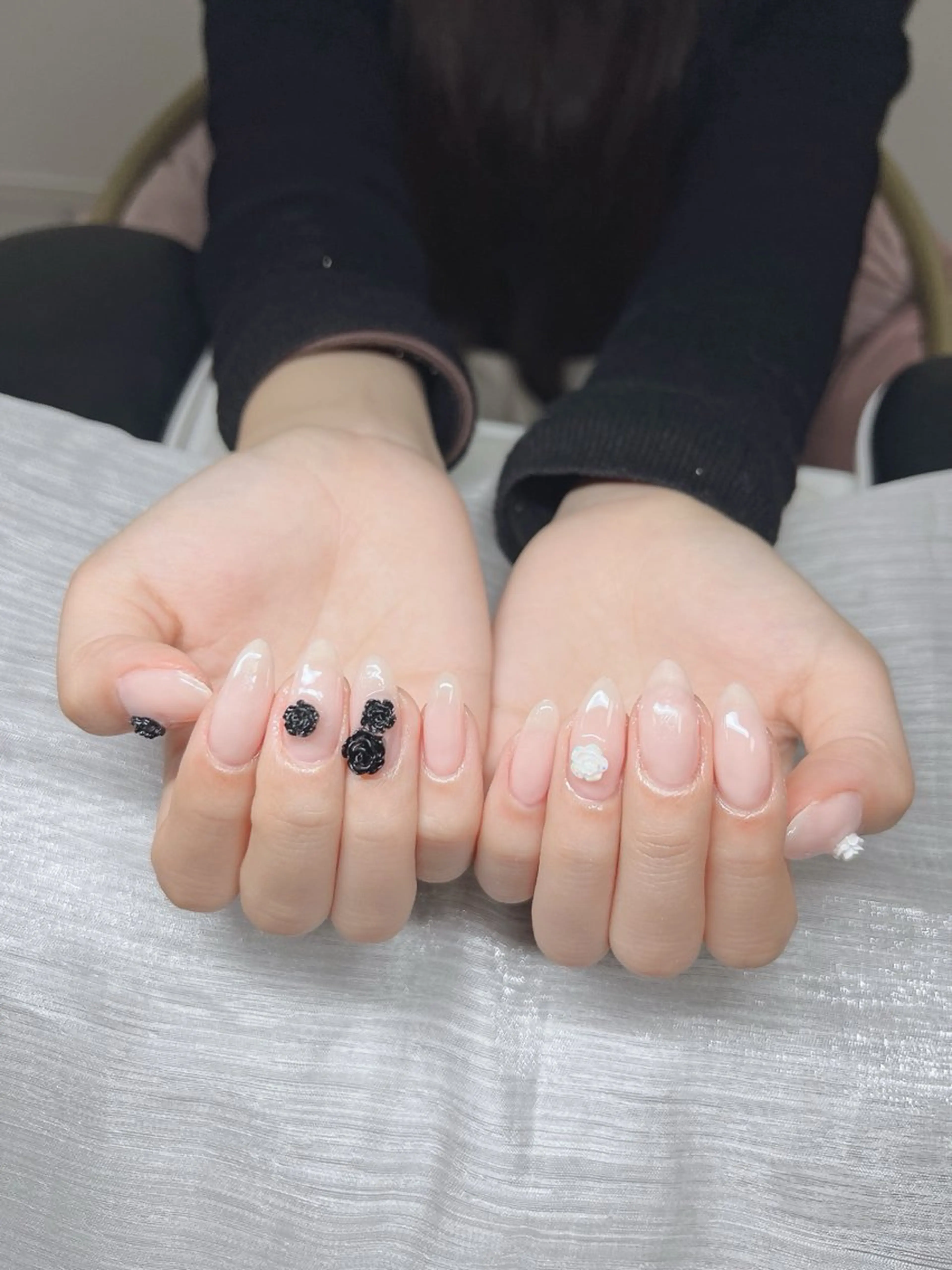 ネイル 長さ出し グラデーション 卒業式 キラキラネイル マグネットネイル Lee Nails チップ長さだし専門店のネイルデザイン