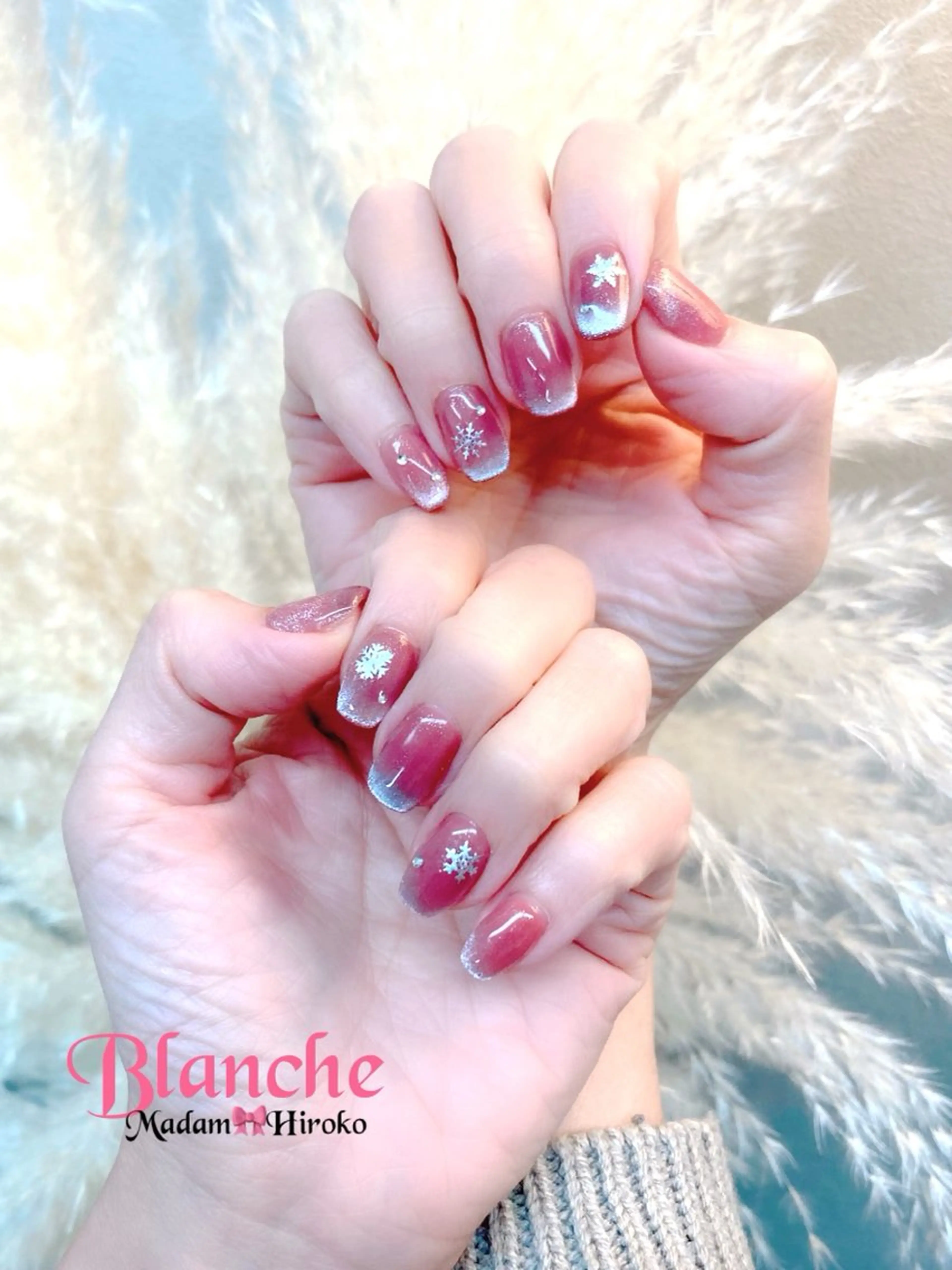 ネイル フレンチネイル マグネットネイル マグネットフレンチ ピンク ピンクベージュ Lianネイル 寛子Lianのネイルデザイン