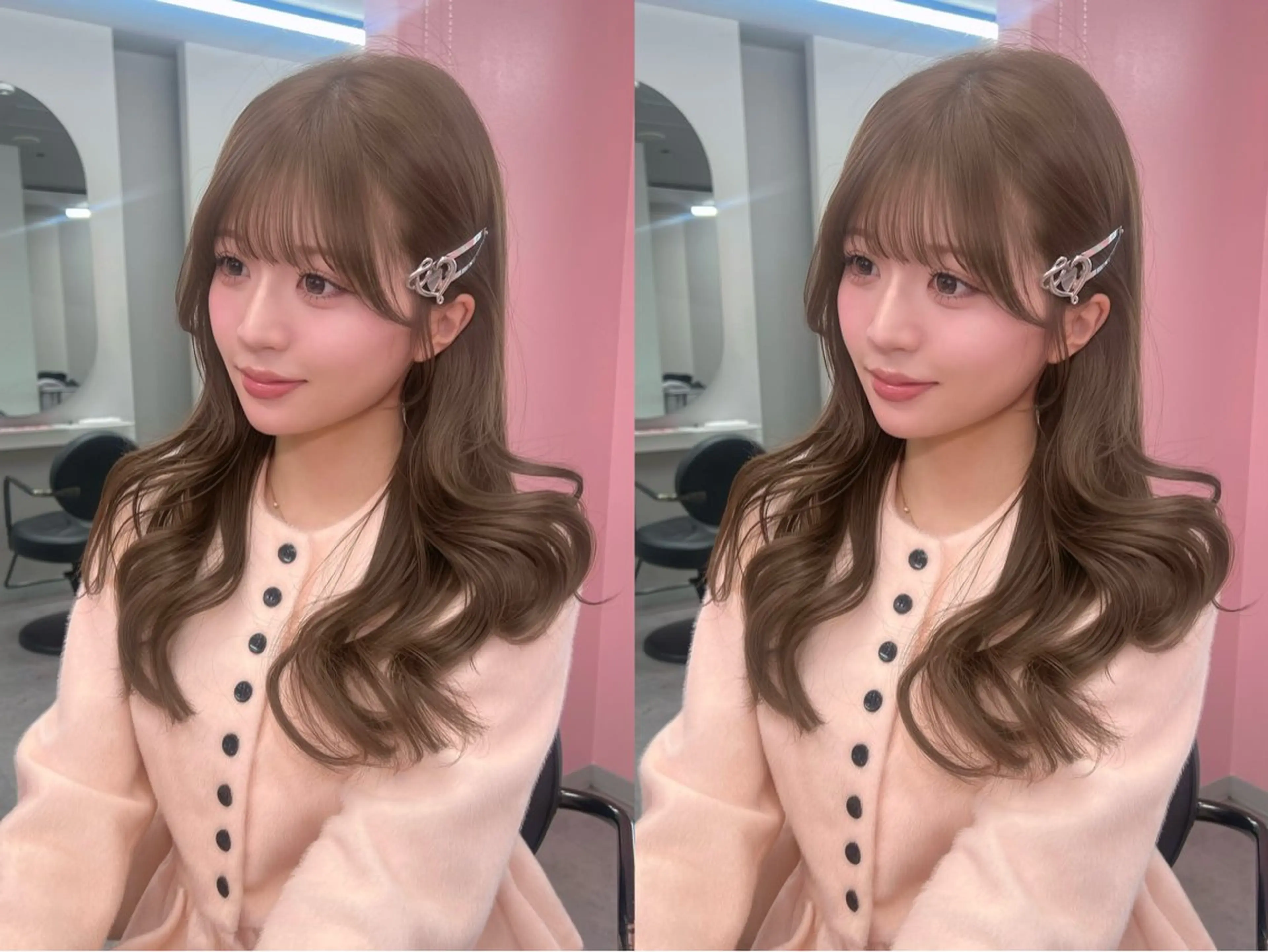 【人気度⭐️⭐️⭐️⭐️⭐️】似合わせ前髪顔まわりカット➕透明感たっぷりケアカラー［渋谷美容室/韓国/似合わせ］の写真