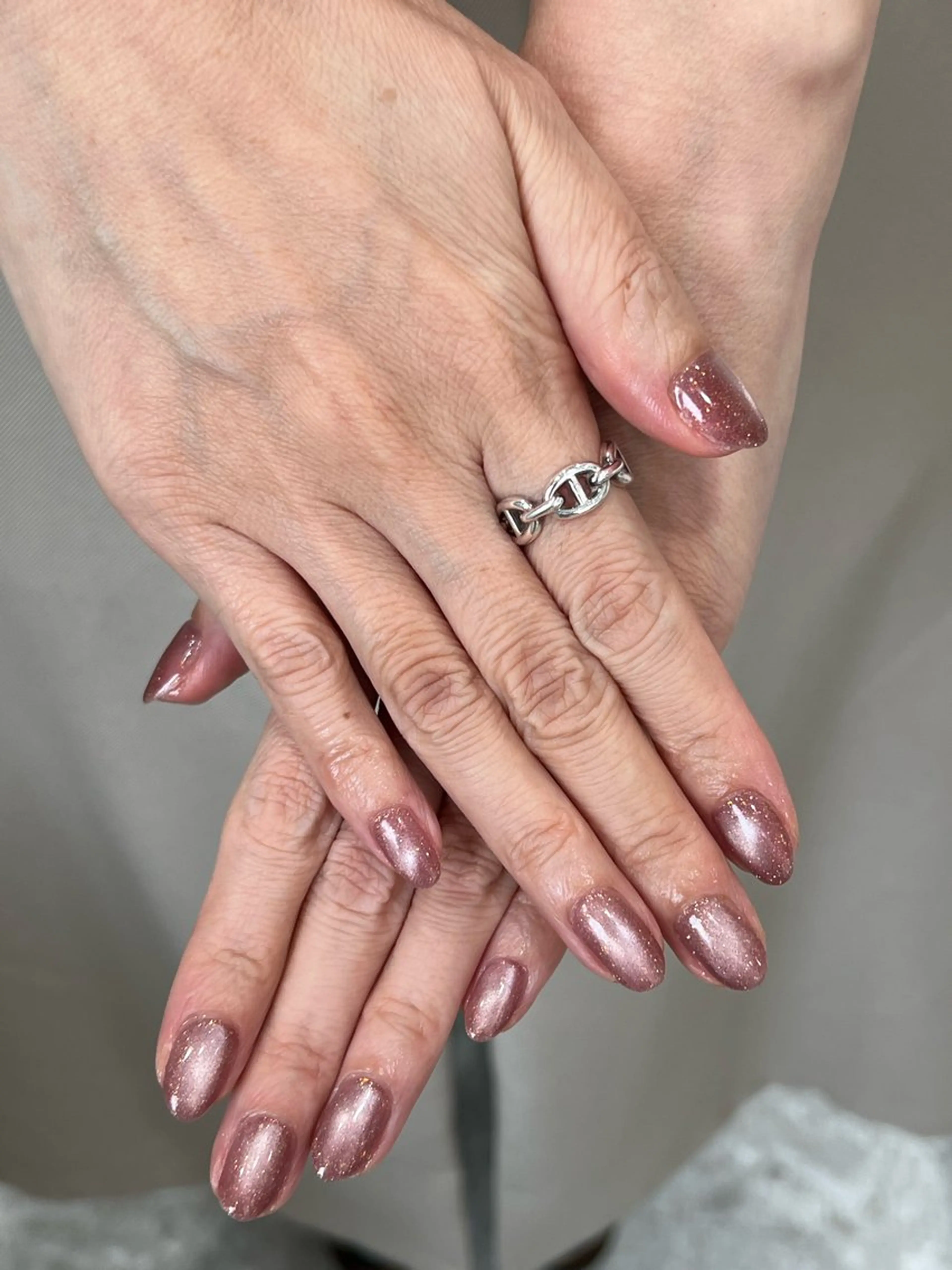 ネイル フラッシュネイル マグネットネイル マグネットワンカラー ワンカラーネイル ピンク J.O.NAILS所属・📍銀座 💅🏼yuriのネイルデザイン