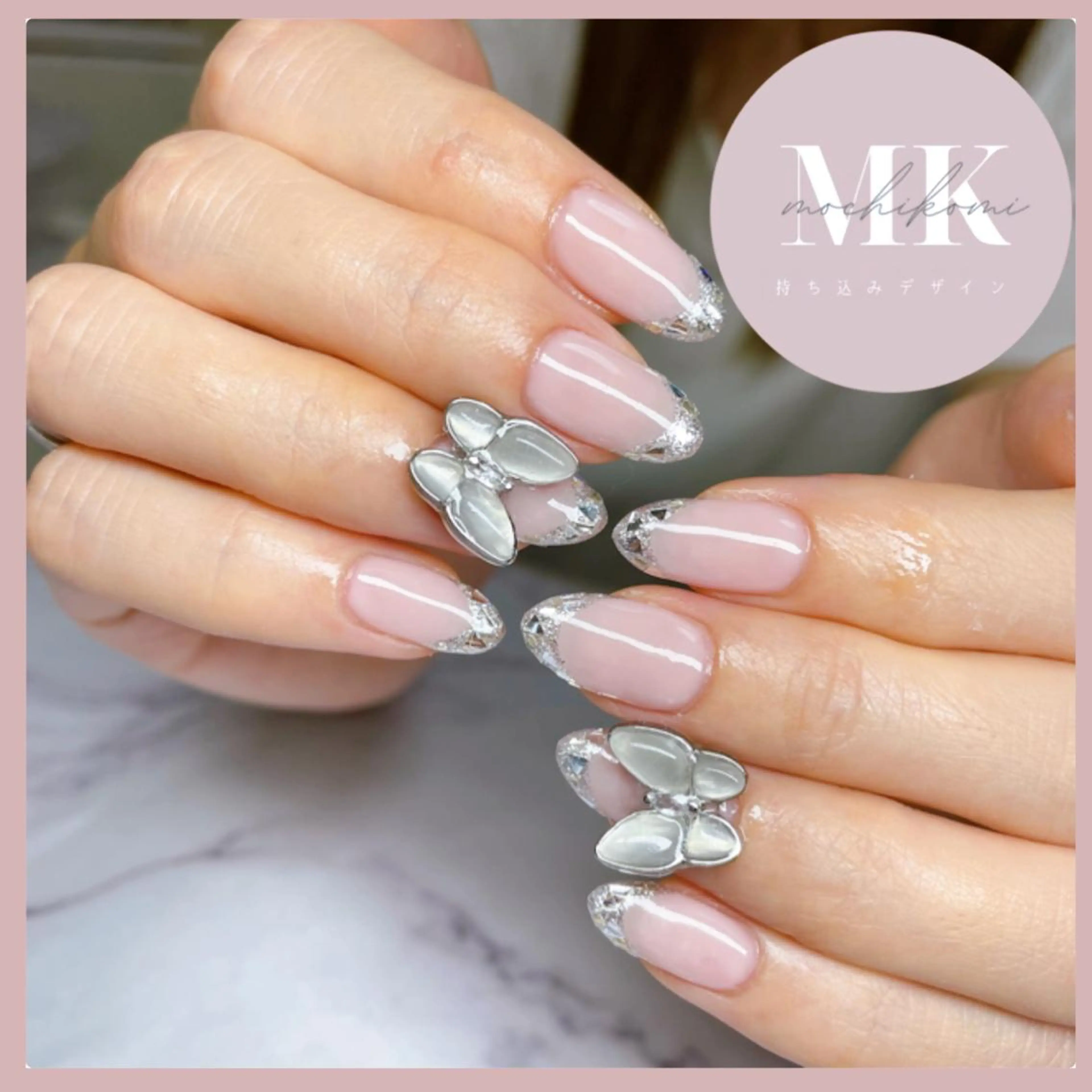 ネイル フレンチネイル ガラスフレンチ ハンドネイル Nailsalon Caiseのネイルデザイン