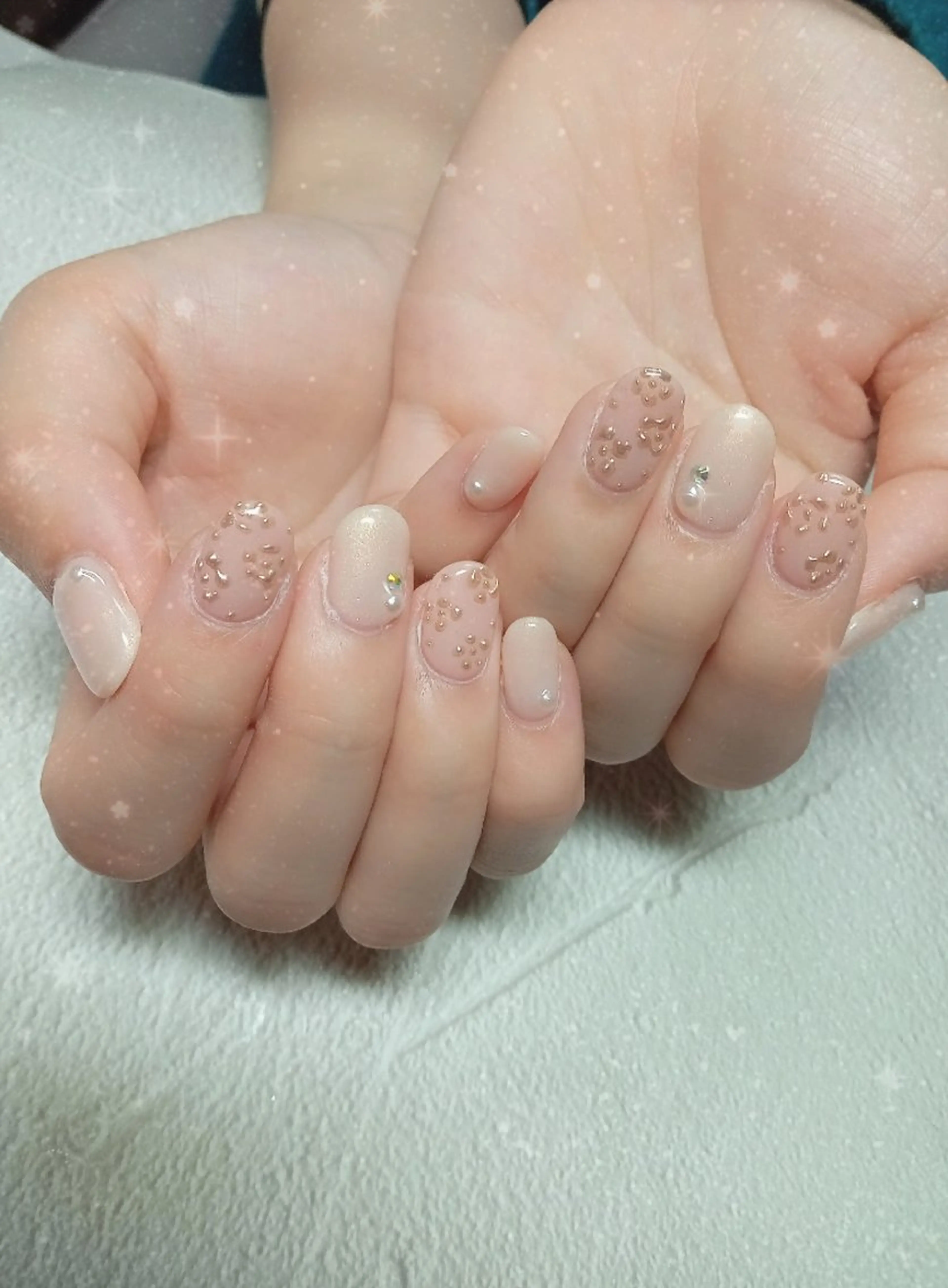 ネイル フラワーネイル 氷ネイル・うるうるネイル キラキラネイル ミラーネイル オフィスネイル ハンドネイル flure de neige yukiのネイルデザイン