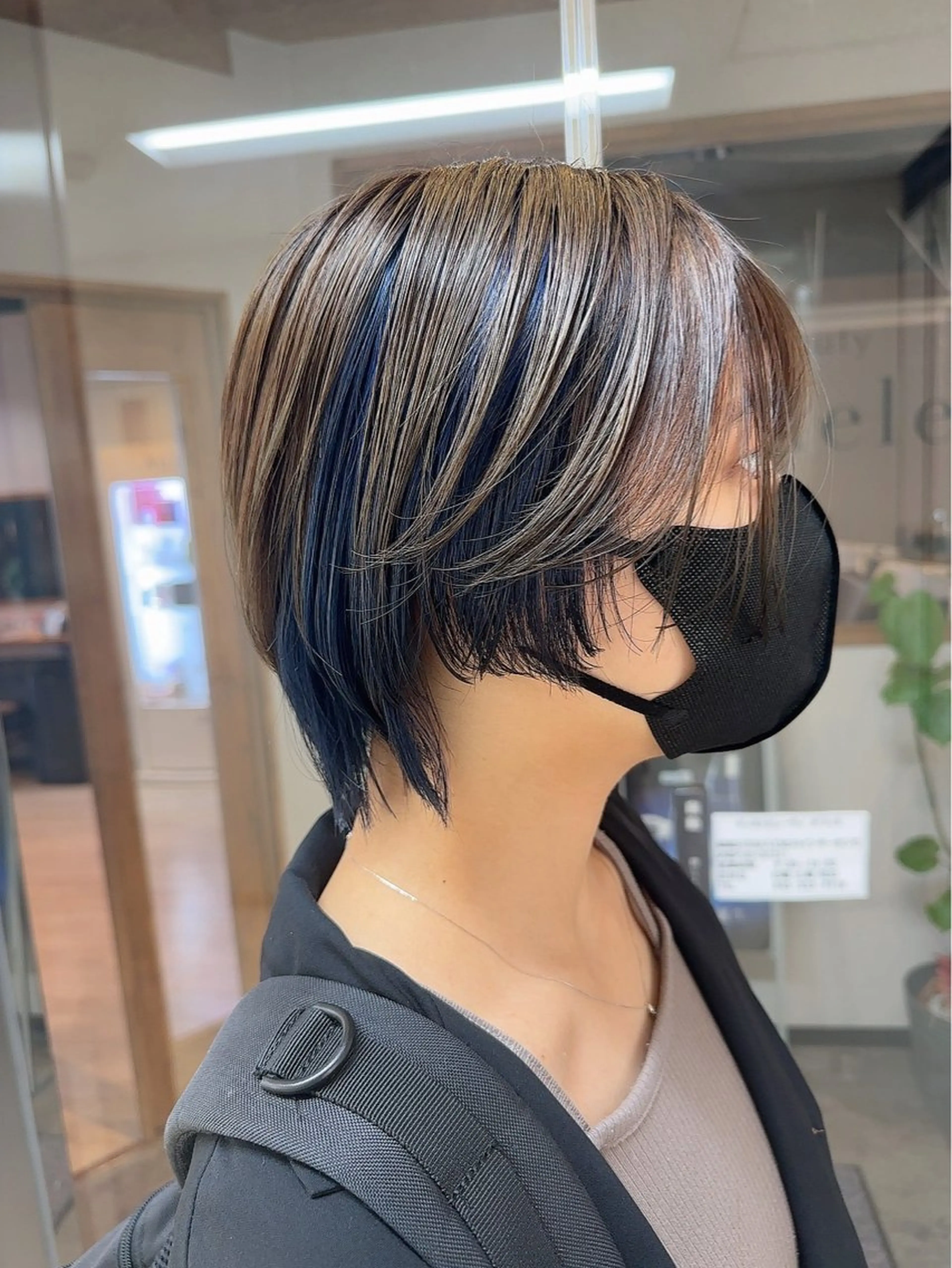 ミディアム ヘアカラー 髪質改善&ストレート ‪✂︎‬鈴木青樹のヘアスタイル