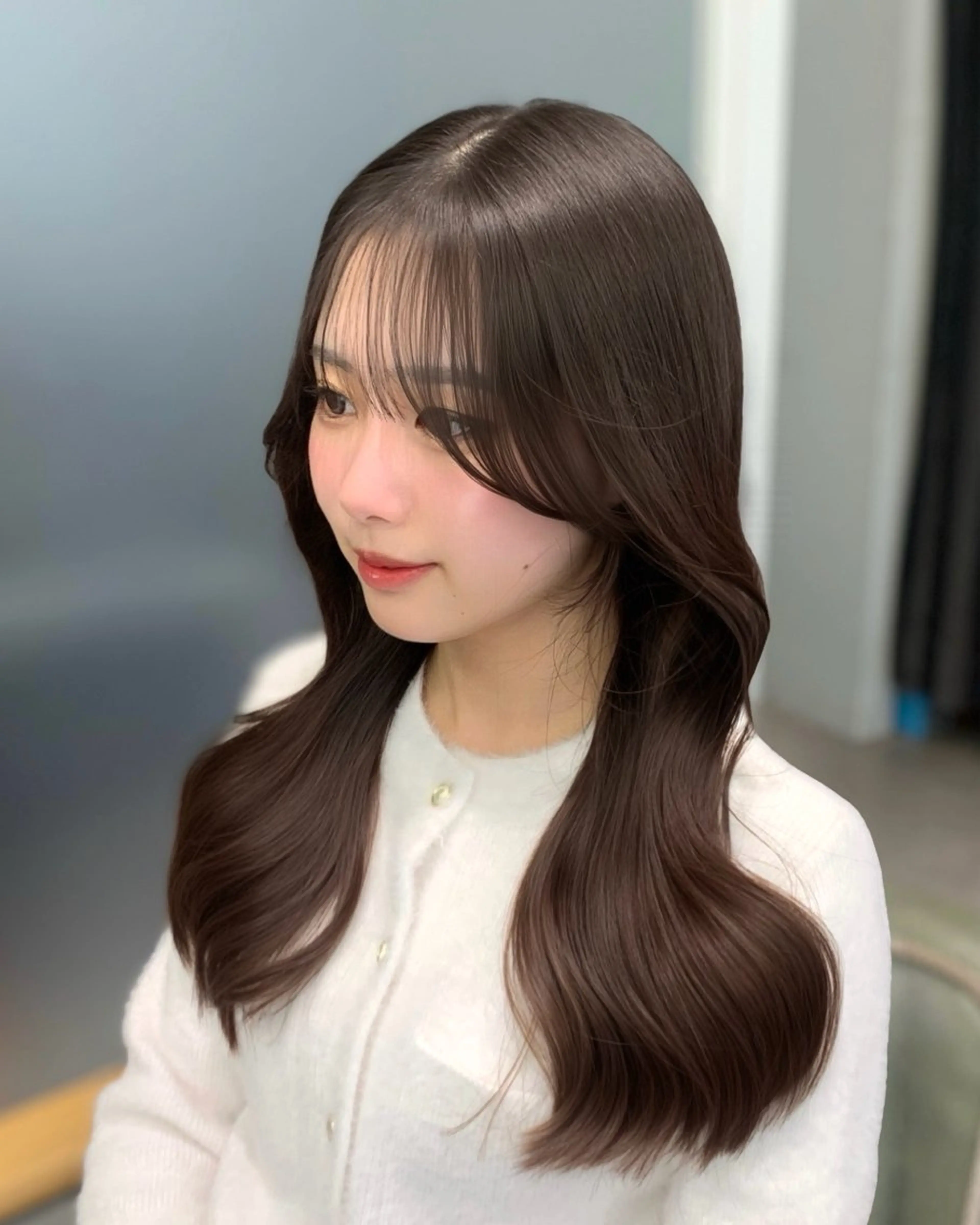 ロング カット ヘアカラー トリートメント 🎀韓国風顔周り× 透明感/梅田/アリサのヘアスタイル