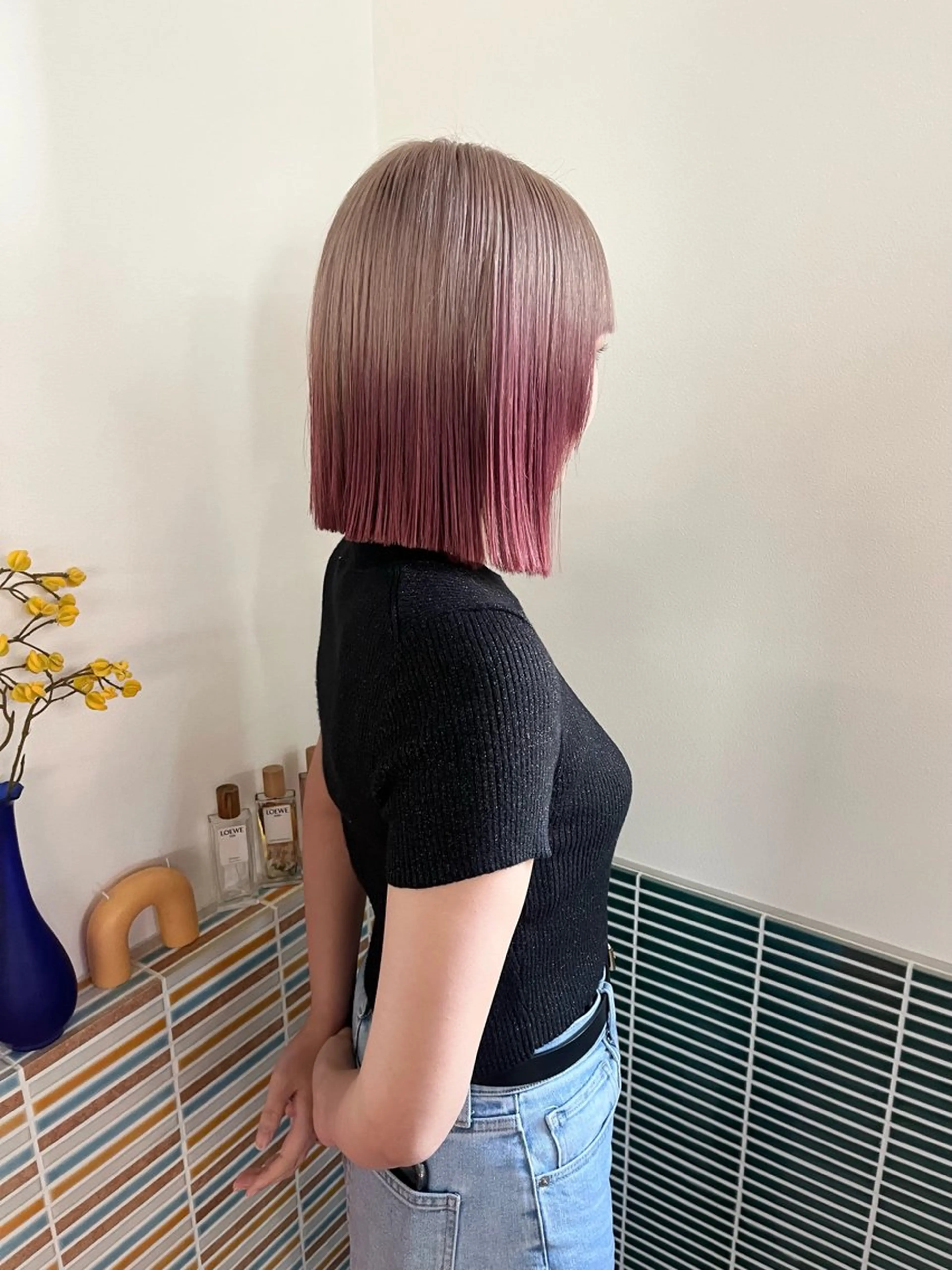 ミディアム カラー ブリーチ グラデーションカラー カット ヘアカラー トリートメント 🩷ハイトーン透明感 レイヤー🩷ユリカのヘアスタイル