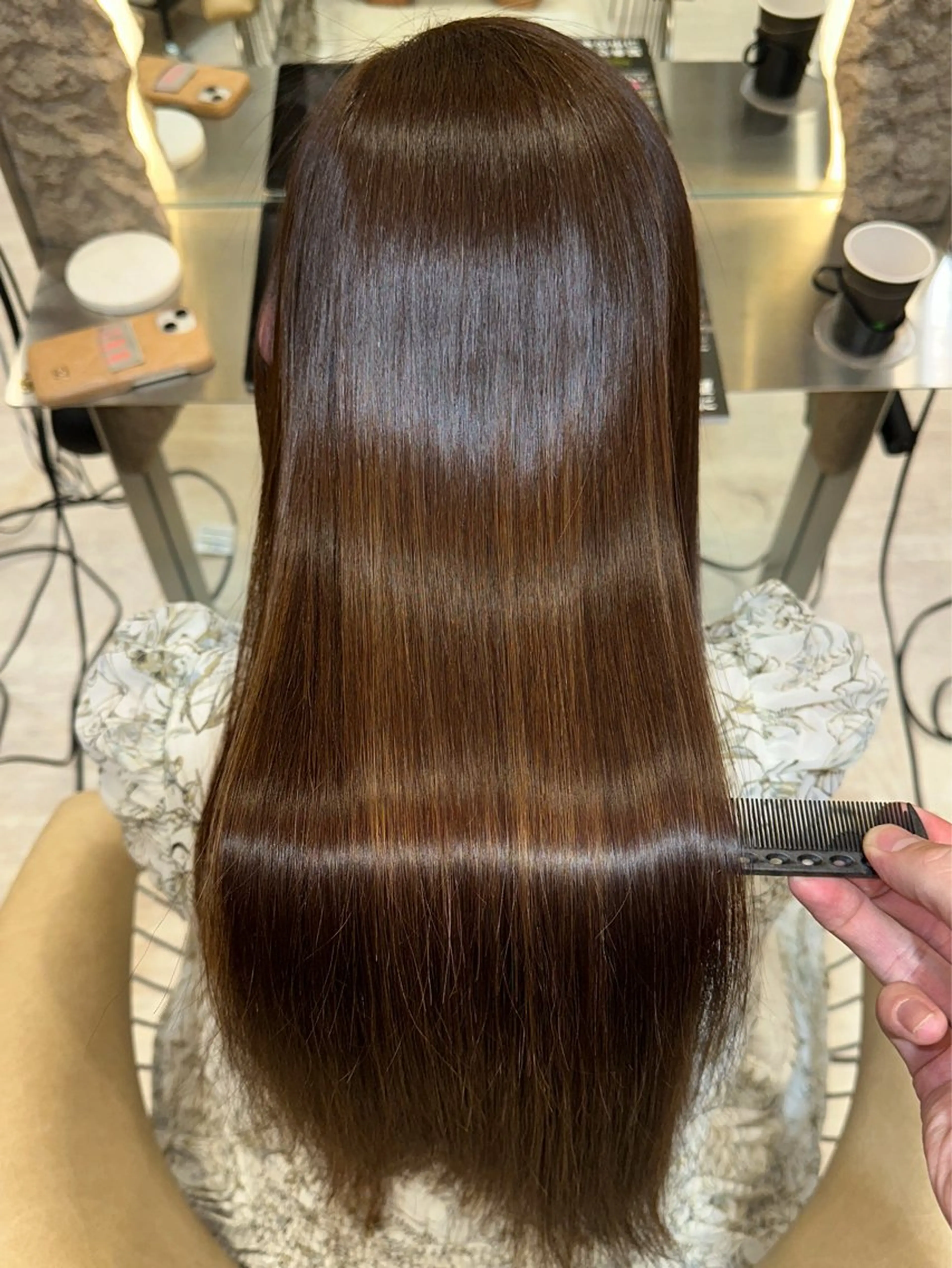 ロング カット 縮毛矯正 トリートメント 顔周り/韓国レイヤー /髪質改善/小原幹太のヘアスタイル