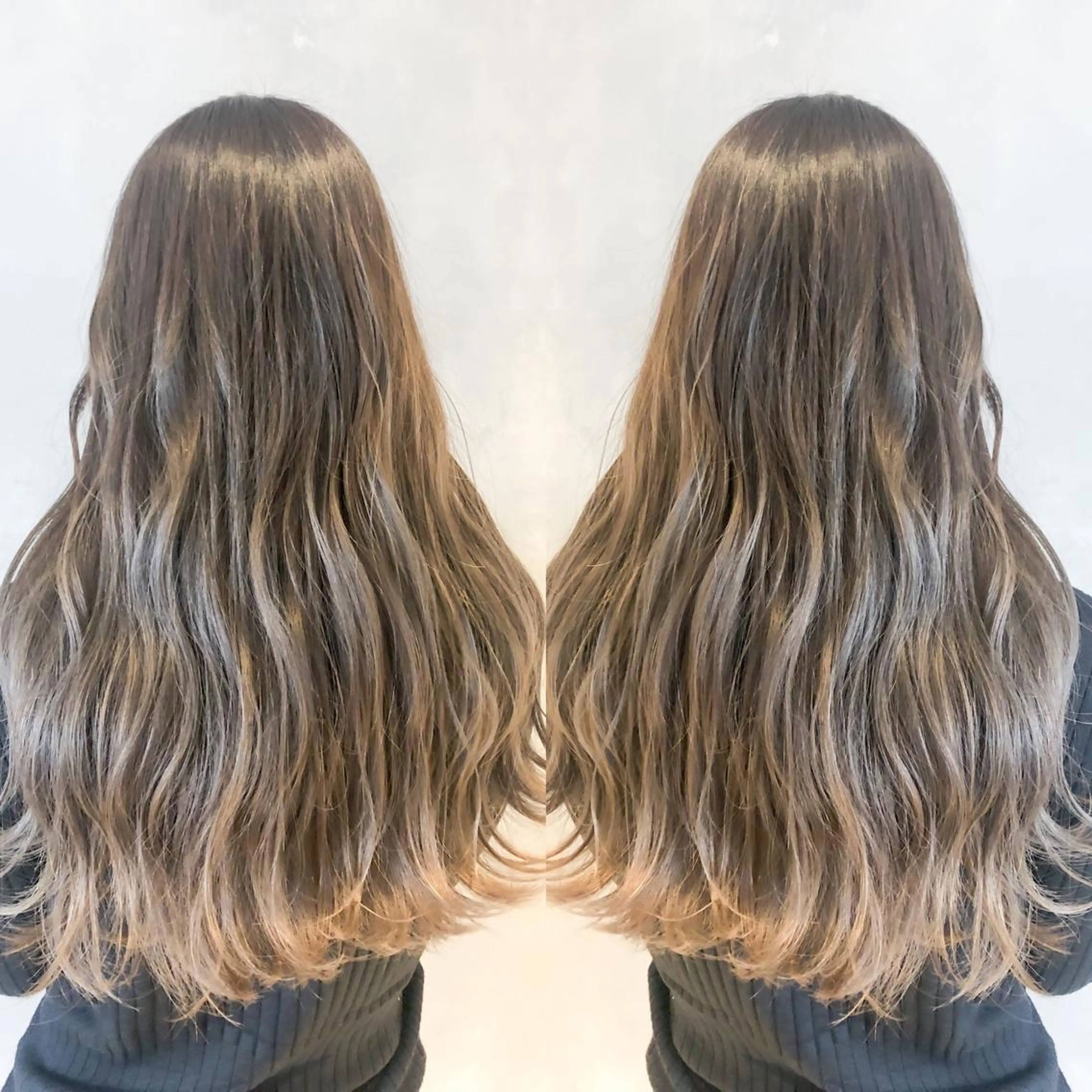 ロング カラー バレイヤージュ ベージュカラー レイヤーカット 長谷川 沙紀のヘアスタイル