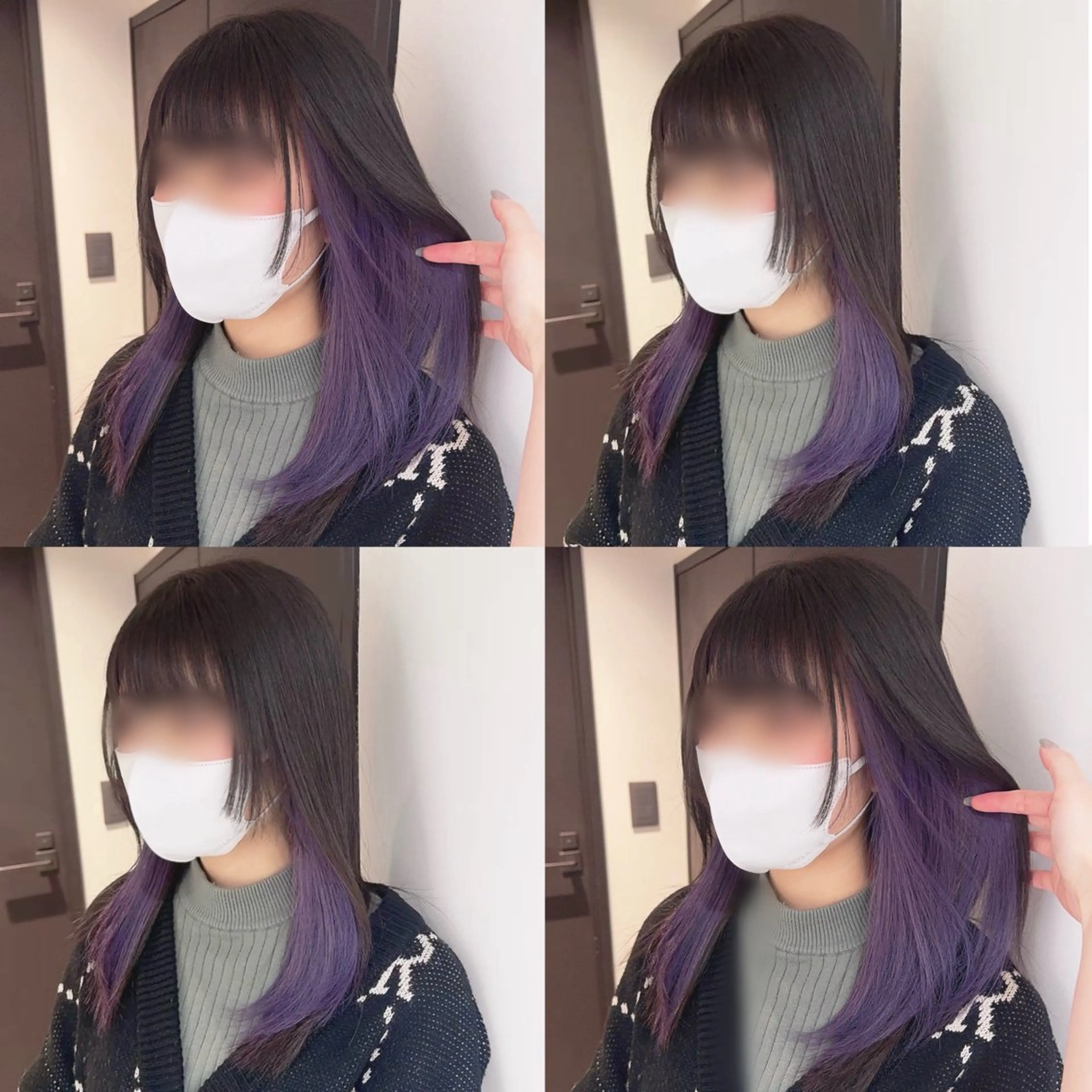 カラー ブリーチ インナーカラー ラベンダーカラー ヘアカラー トリートメント 渋谷:インナーカラー ／🍒エリカ🍒のヘアスタイル