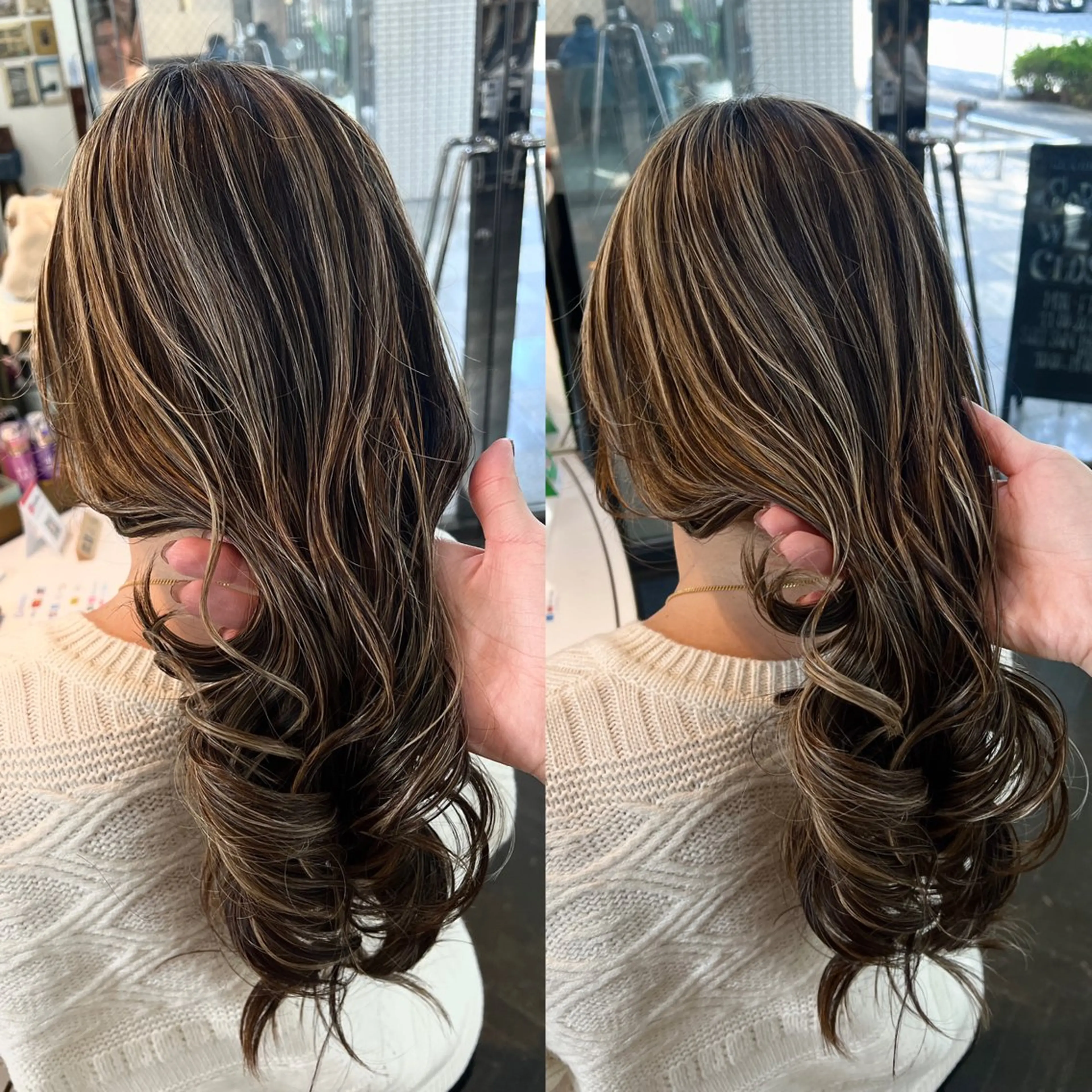 ロング カラー ヘアカラー トリートメント ハイライト/レイヤー ショートカットAOIのヘアスタイル