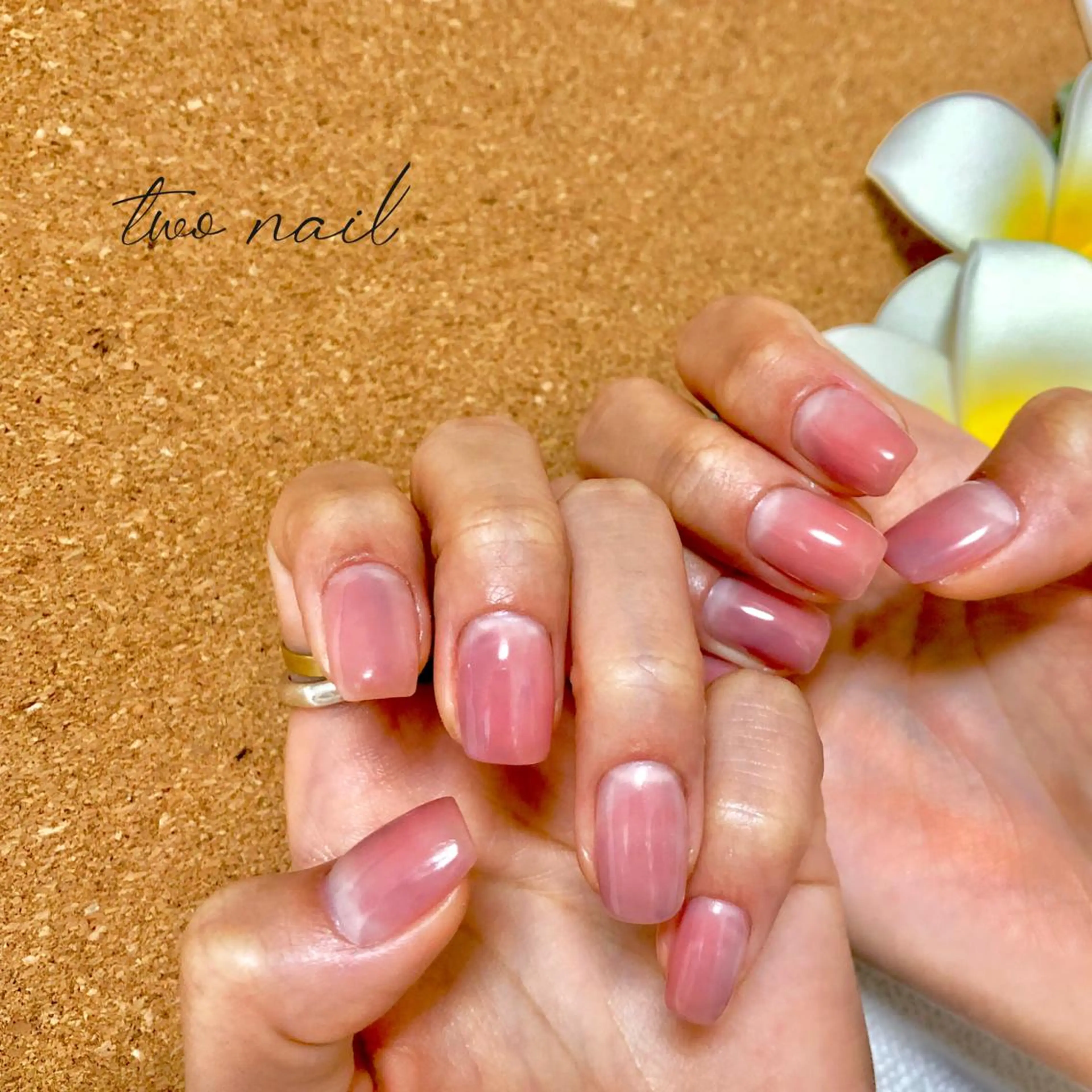 ネイル アートネイル フットネイル ハート ニュアンスネイル ホワイト two nailのネイルデザイン