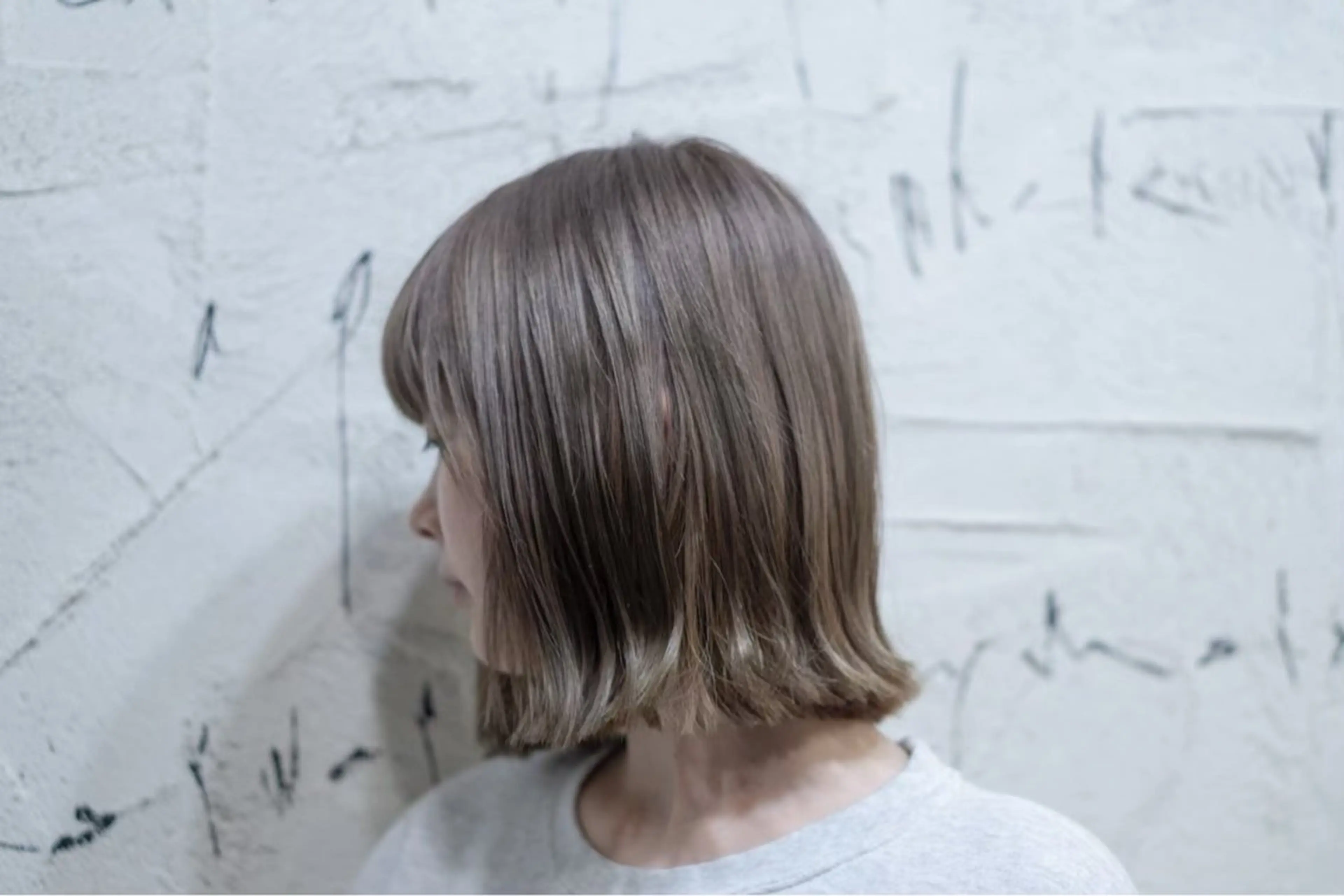 カット+髪質改善Wカラー（ブリーチ有り）+髪質改善トリートメントの写真