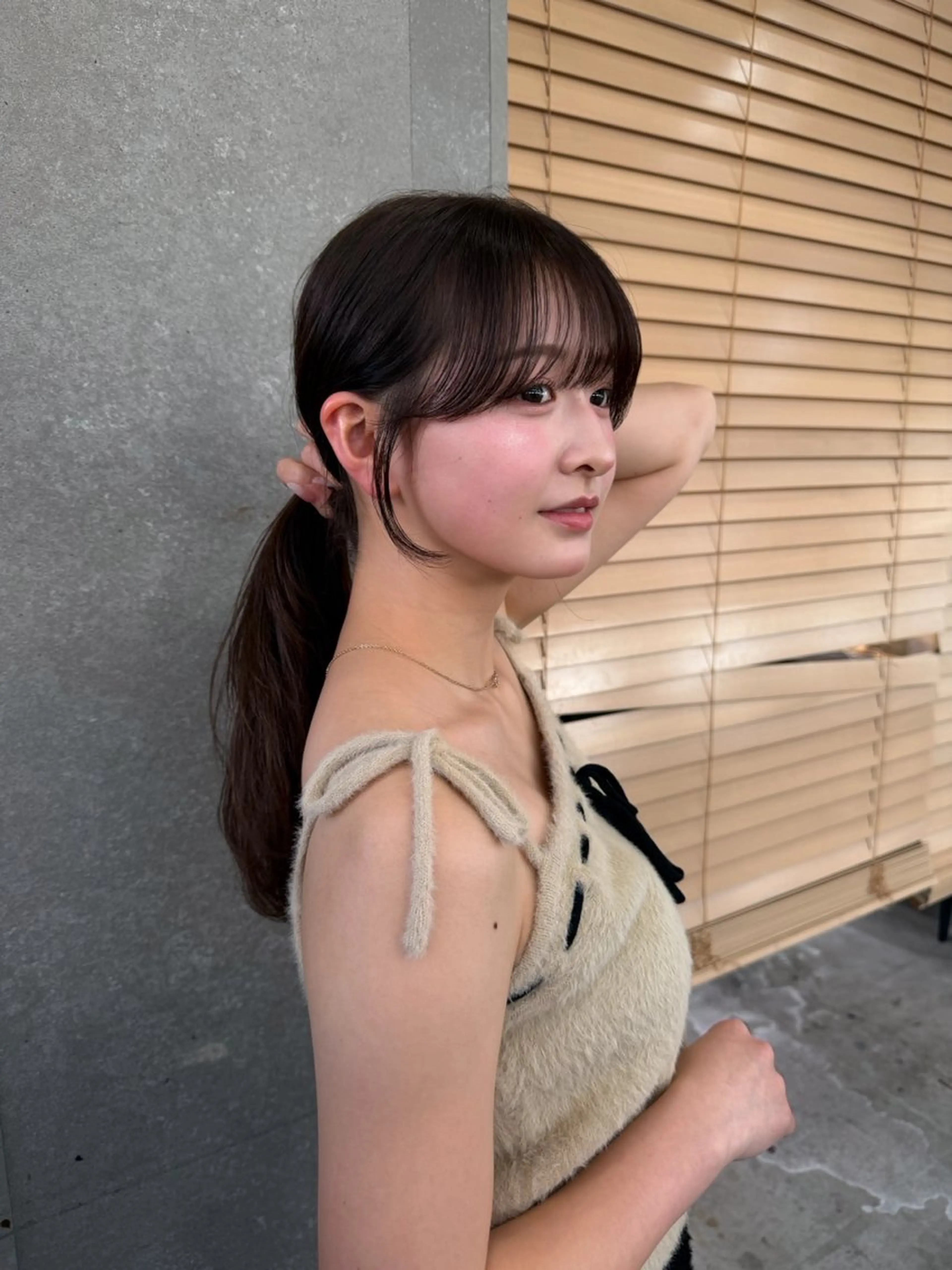 ミディアム 顔まわりレイヤー 韓国風ヘア レイヤーカット カット ヘアカラー トリートメント 宍戸 崇人のヘアスタイル