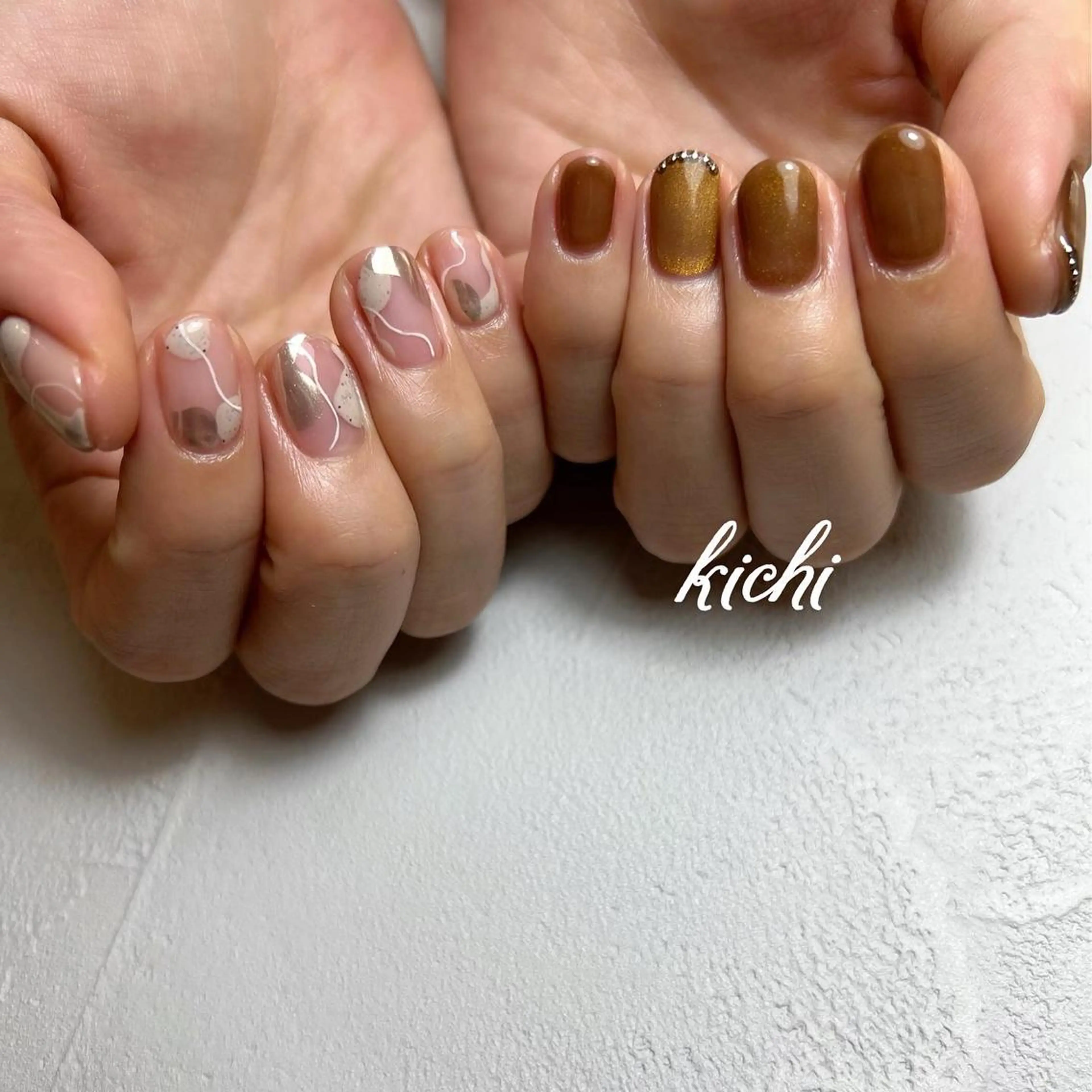 ネイル ジェルネイル マグネットネイル 持ち込み ニュアンスネイル パラジェル kichi･:* みじゅのネイルデザイン