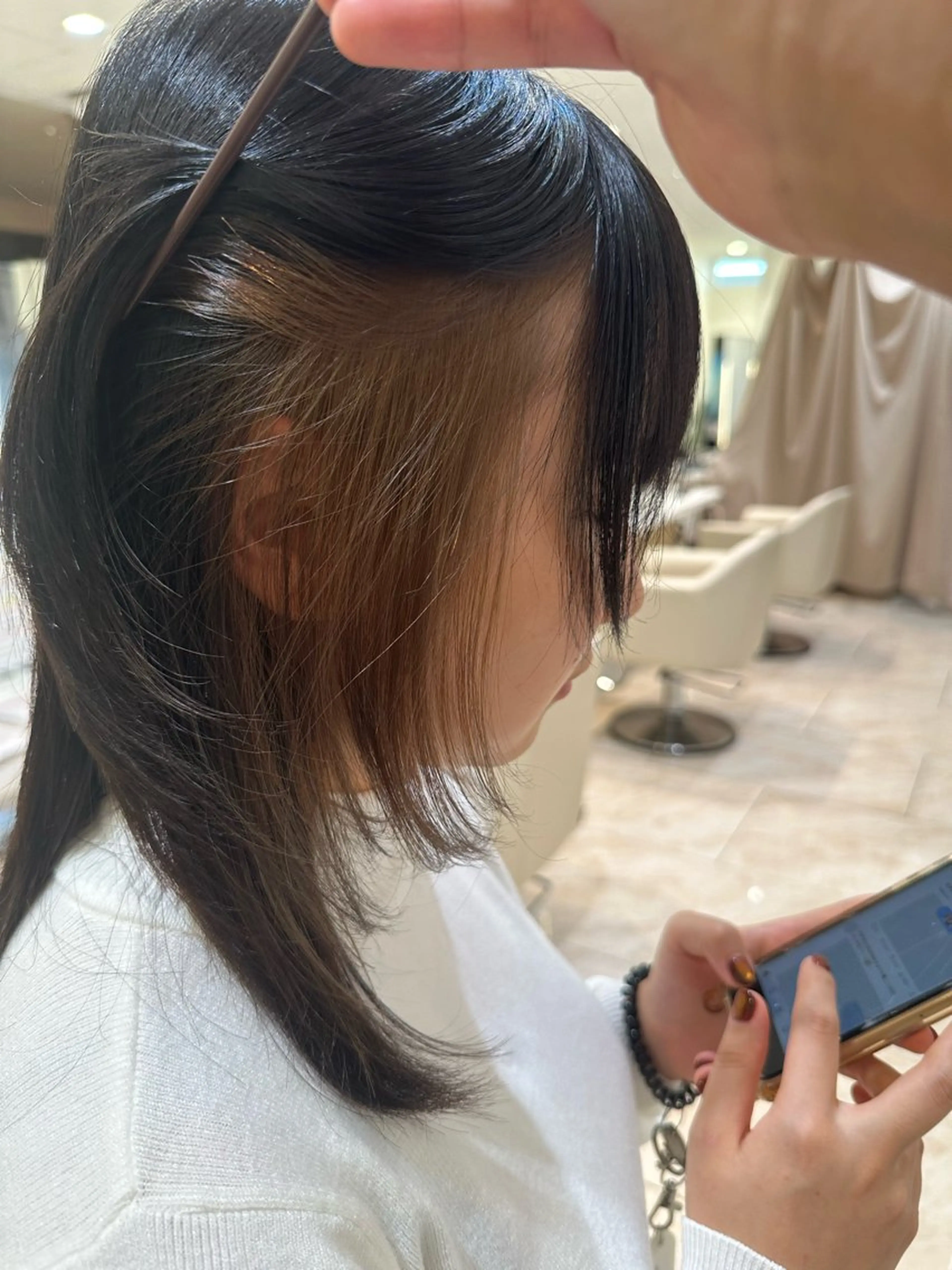 ミディアム カラー 波巻パーマ/毛流れ パーマ☘️りゅうせいのヘアスタイル