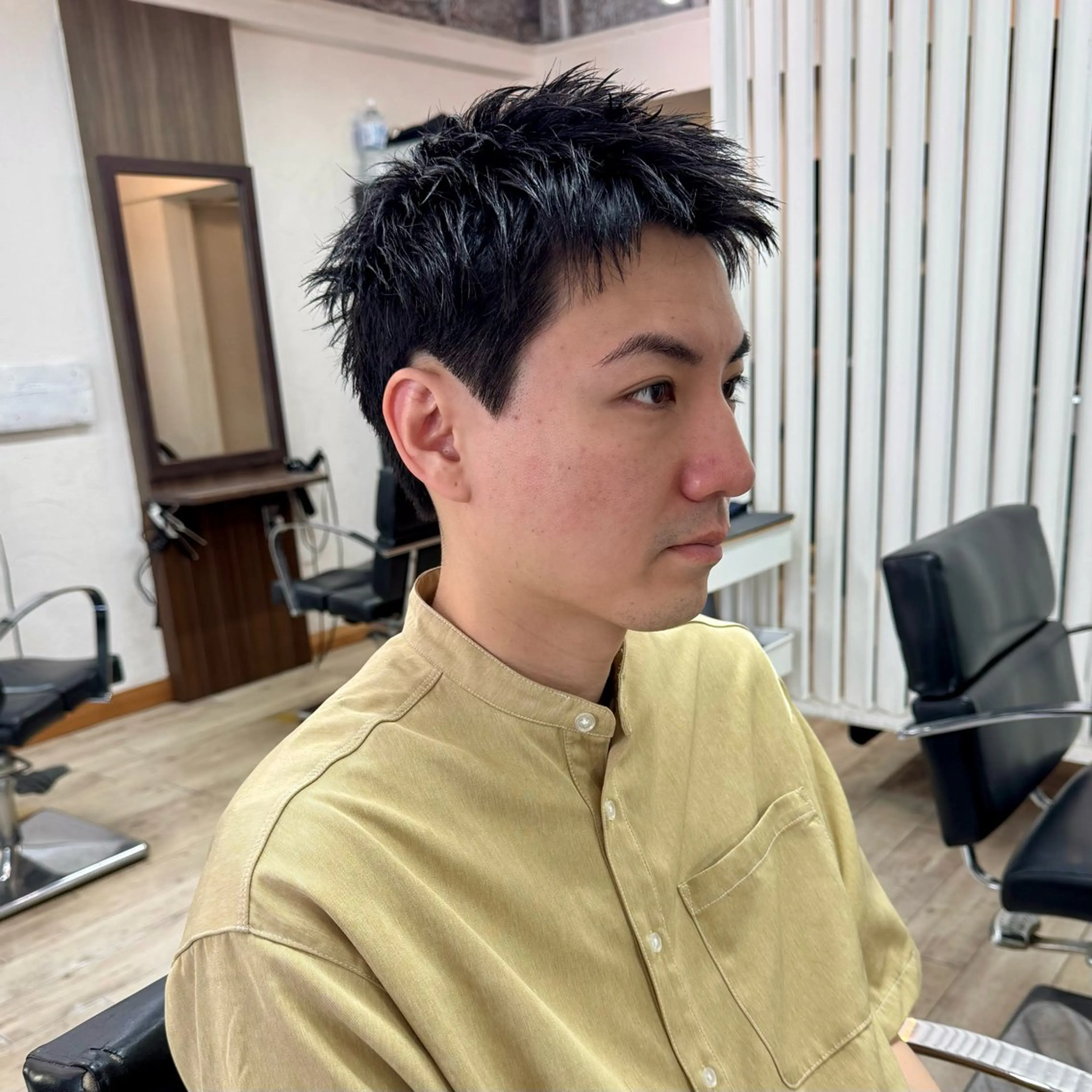 ショート メンズ アップバング メンズ就活ヘア メンズパーマ メンズショート スパイキーショート カット ヘアセット 【池袋/スパイキー ショート】ⓝⓘⓜⓤのヘアスタイル