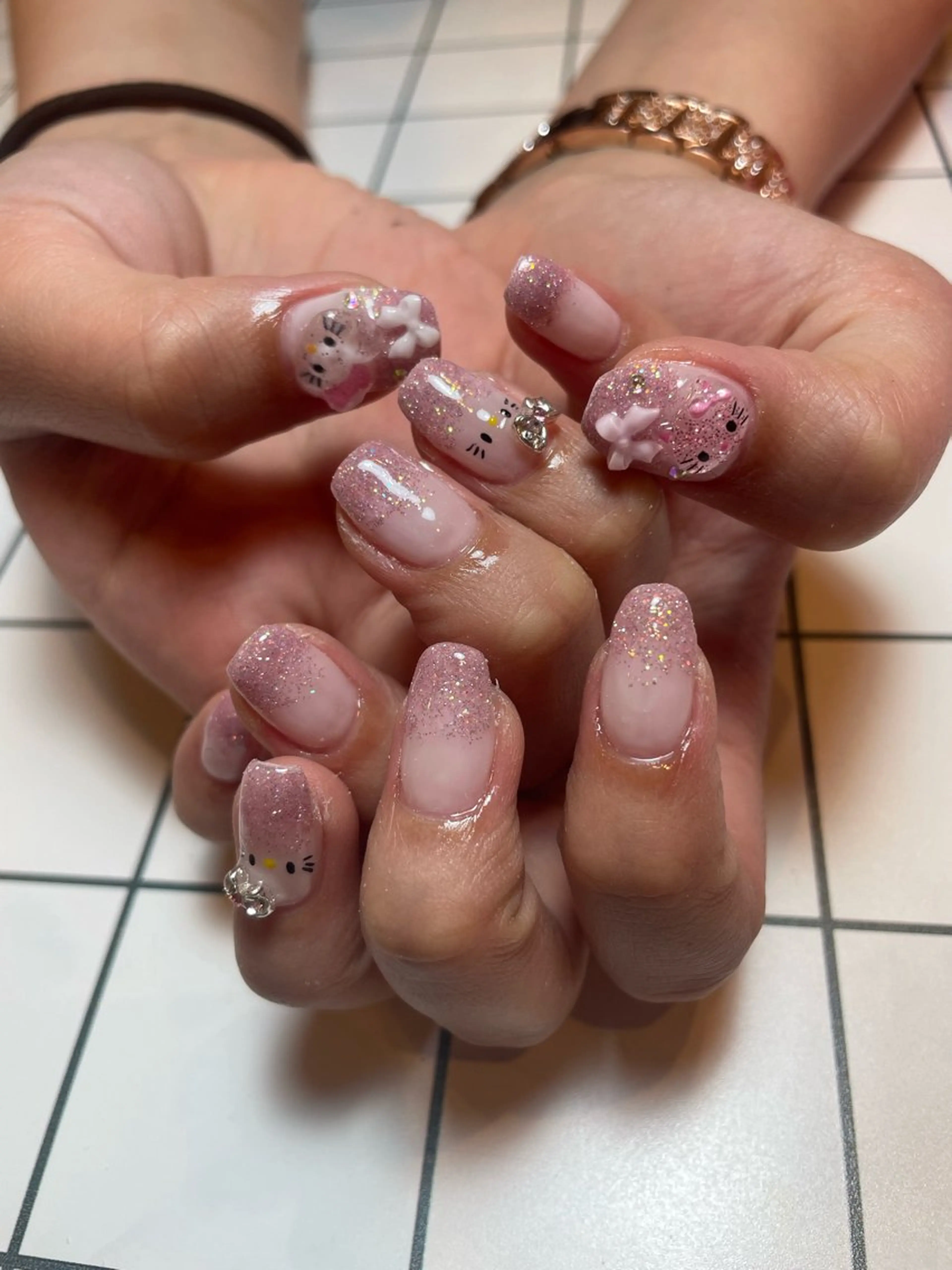 ネイル ラメ(グリッター) ピンク nail salon POPPYのネイルデザイン