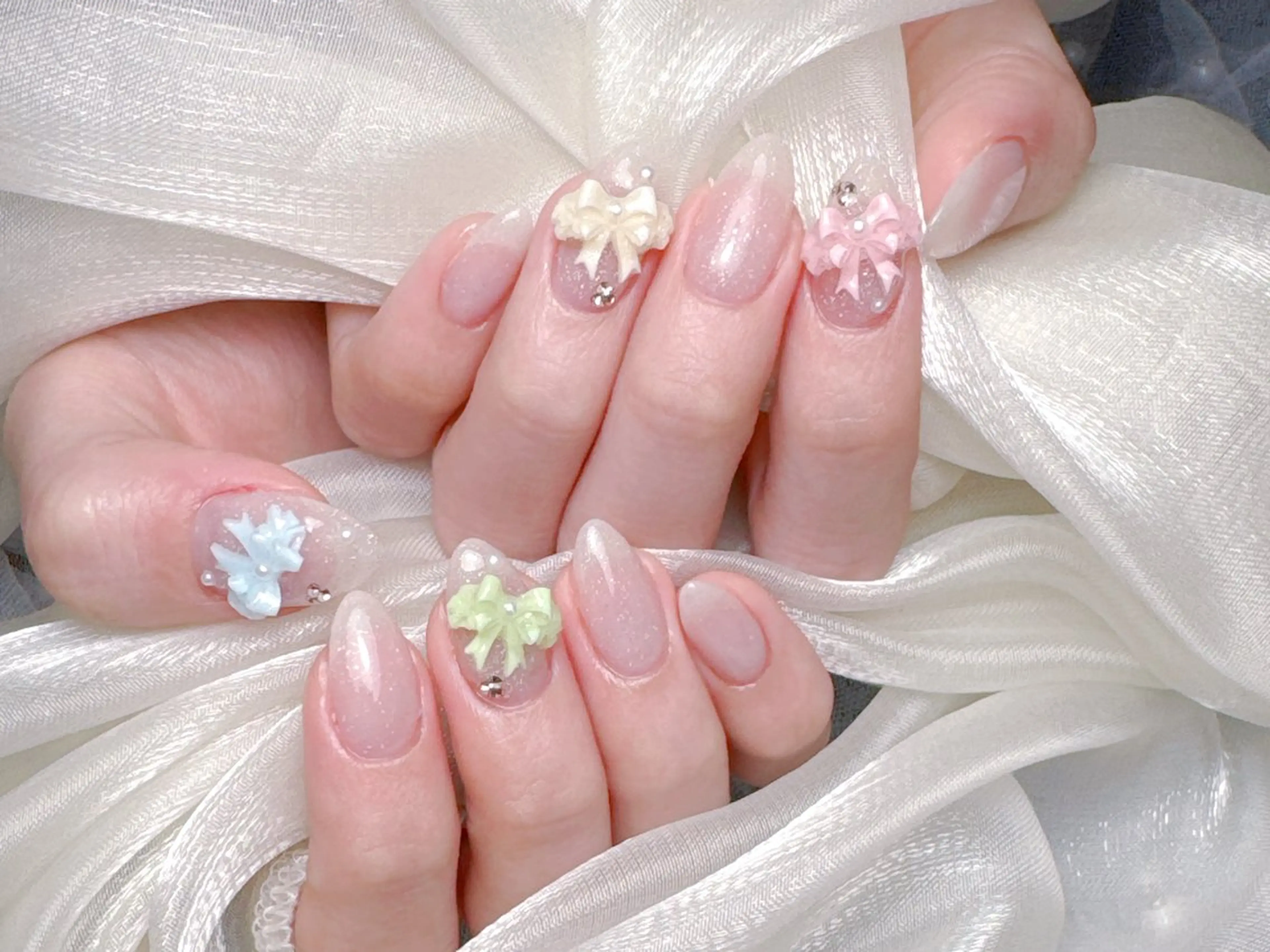 ネイル 長さ出し フレンチネイル ジェルネイル ガラスフレンチ 韓国ネイル ハンドネイル ハンドケア HD Studioのネイルデザイン