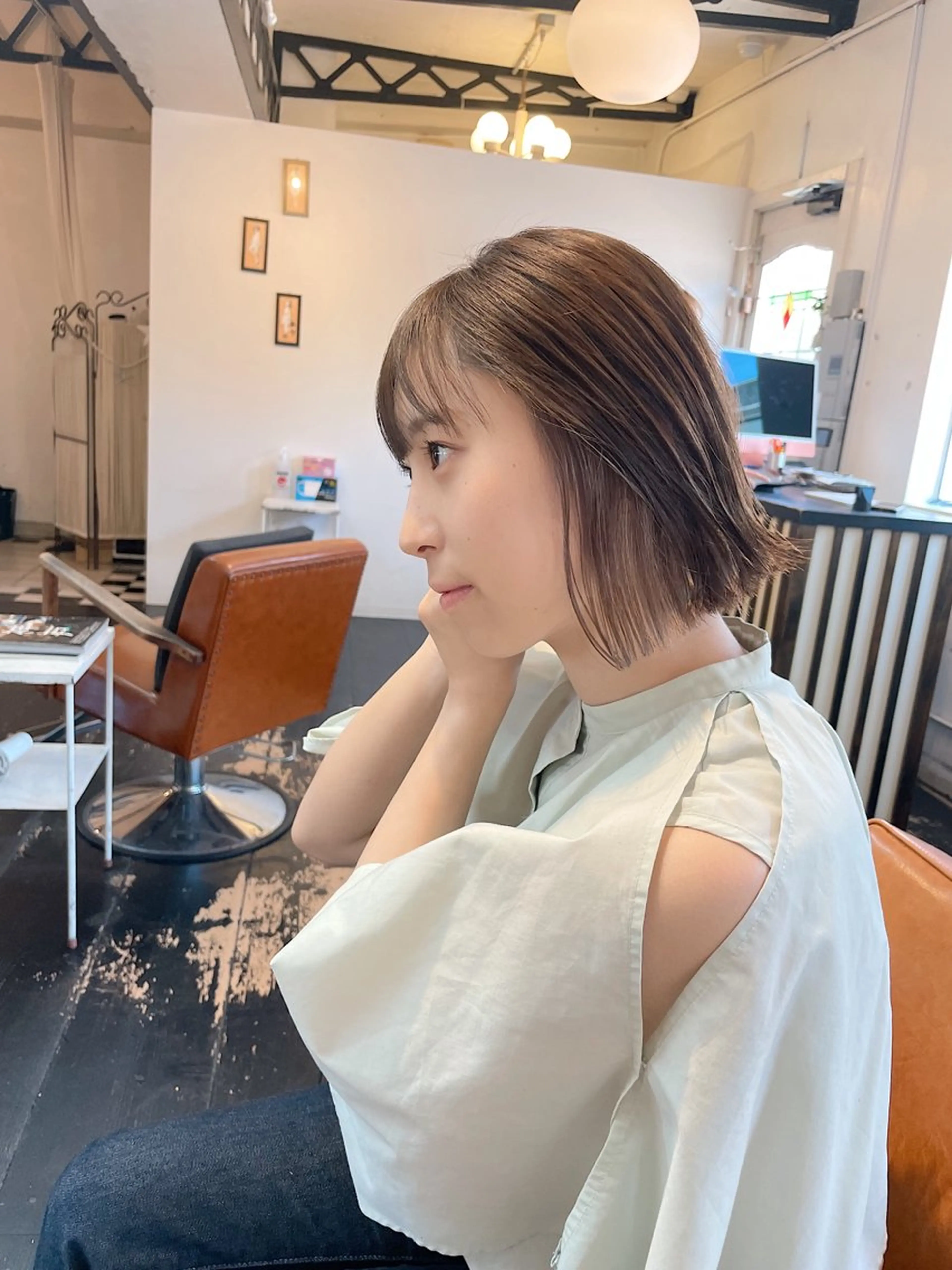 ショート カラー ボブ カット ヘアカラー トリートメント h a k u 大倉 卓人のヘアスタイル