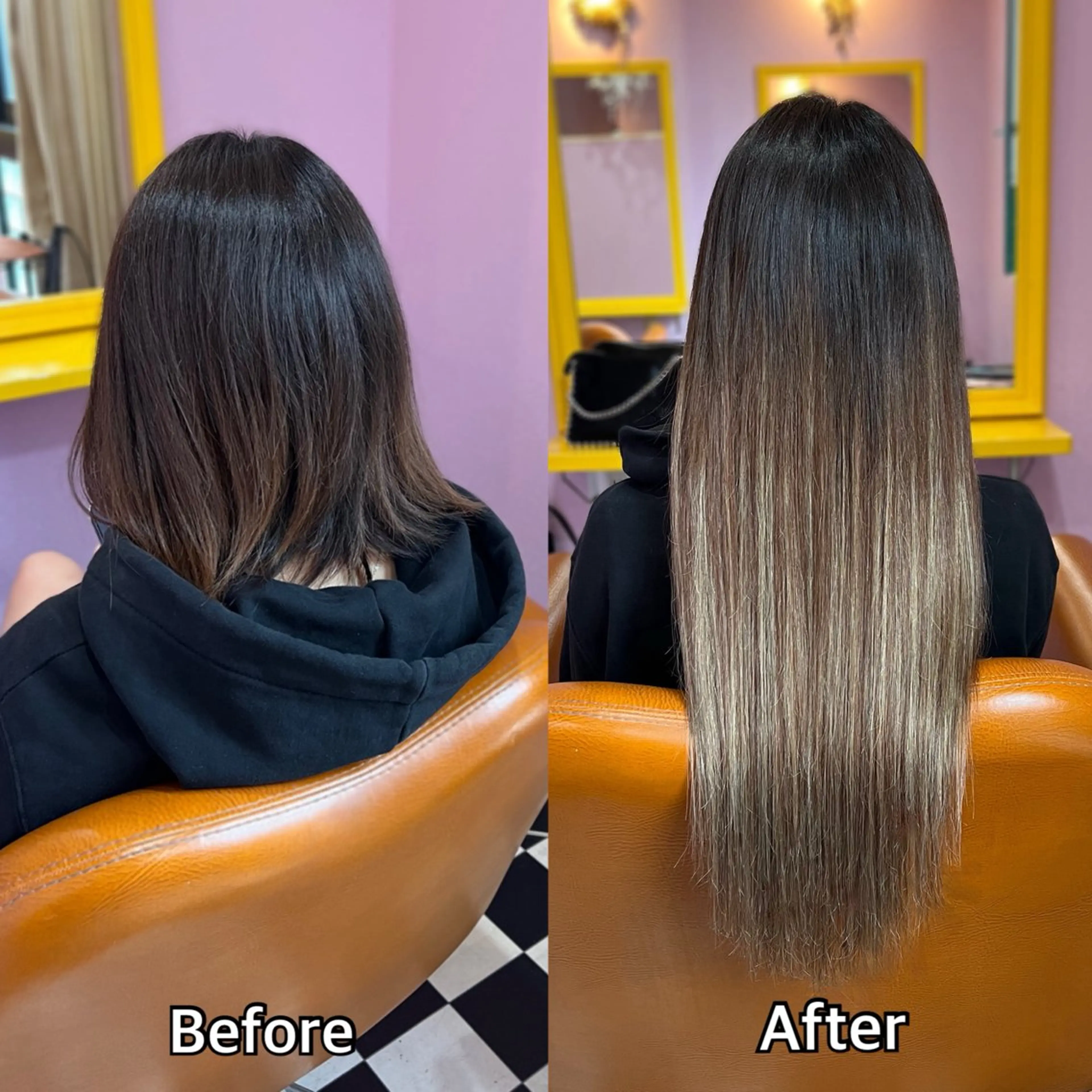 ロング シール+ちび編み込み エクステ梅田🐨のヘアスタイル