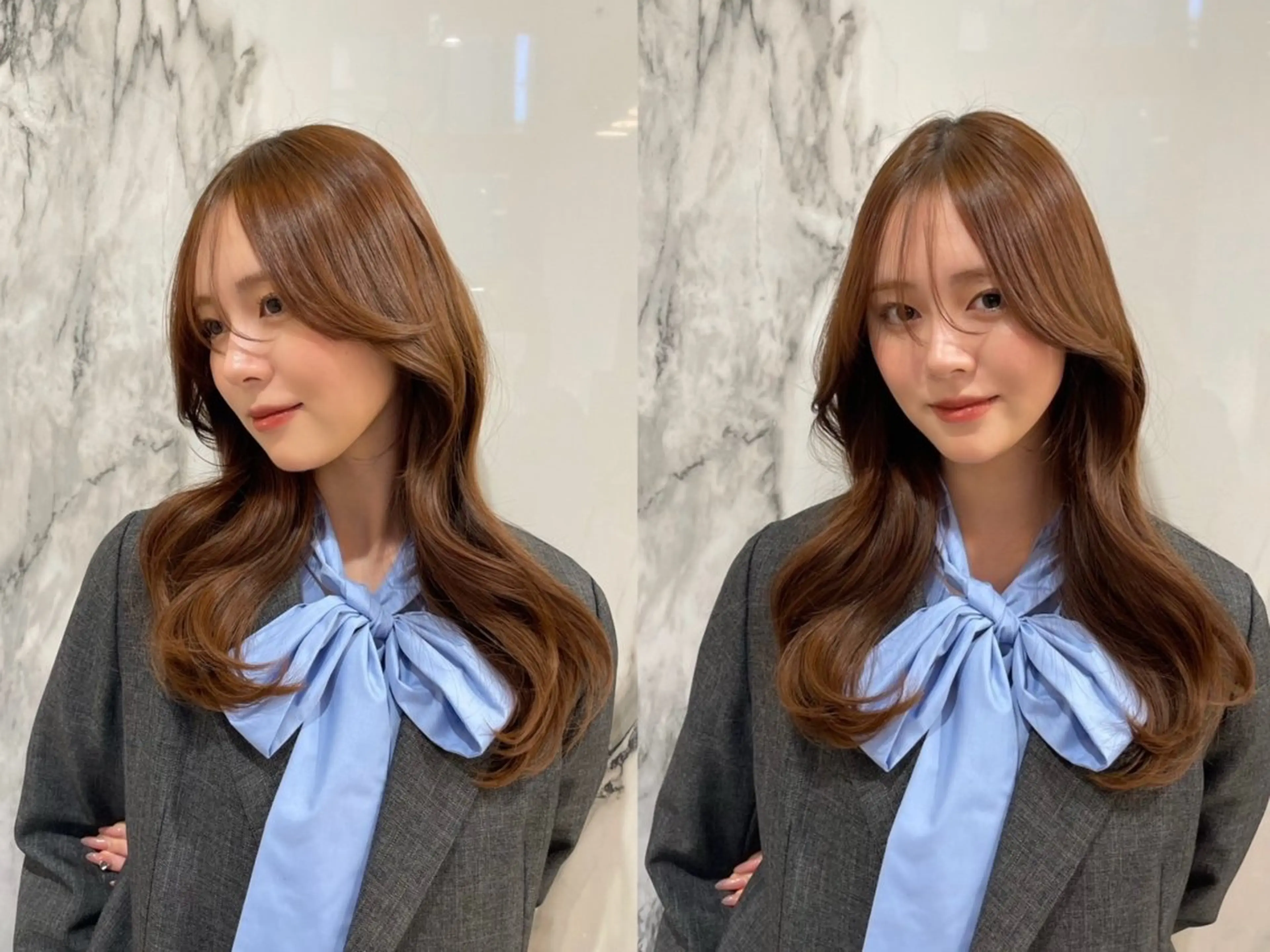 似合わせカット➕秋っぽカラー（ケア剤付き）➕トリートメント➕ヘアセット🍫👼🏻🤍の写真