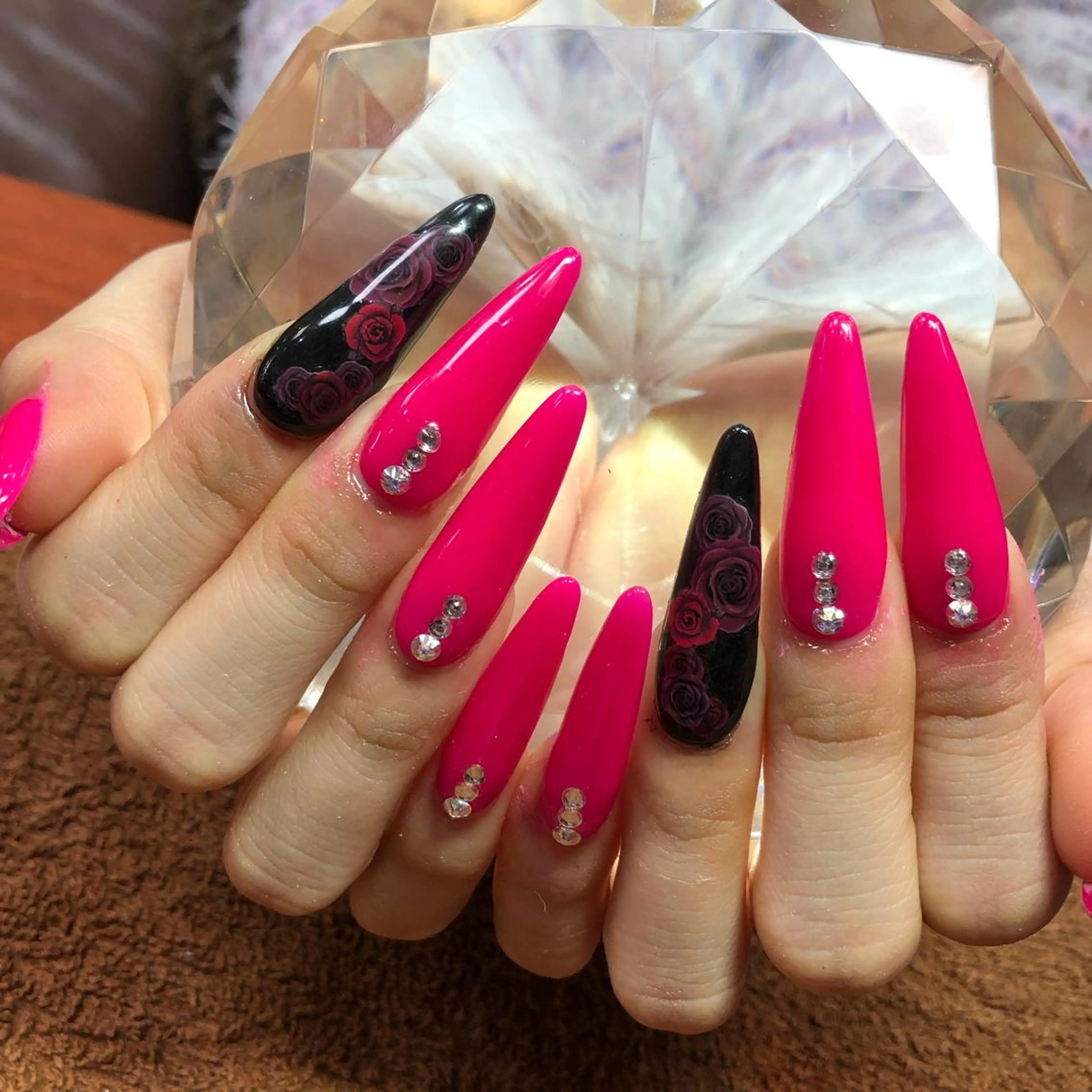 ロング ネイル ストーンネイル ハンドネイル 《LB》ラブリエ Nail&eyeのマツエク・マツパデザイン