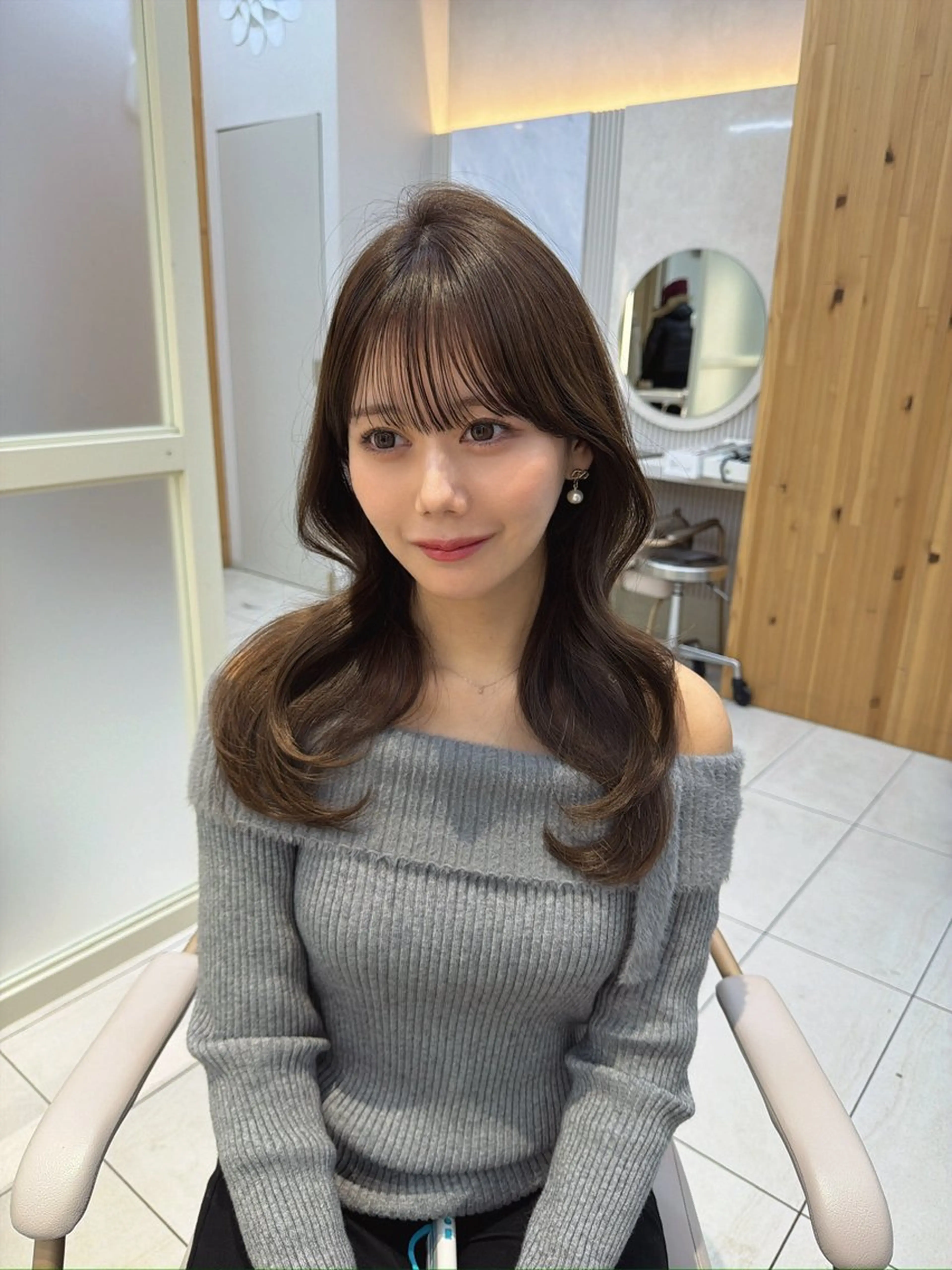 セミロング カット ヘアカラー トリートメント 顔周り/透明感カラー /韓国ヘア/TAKUのヘアスタイル