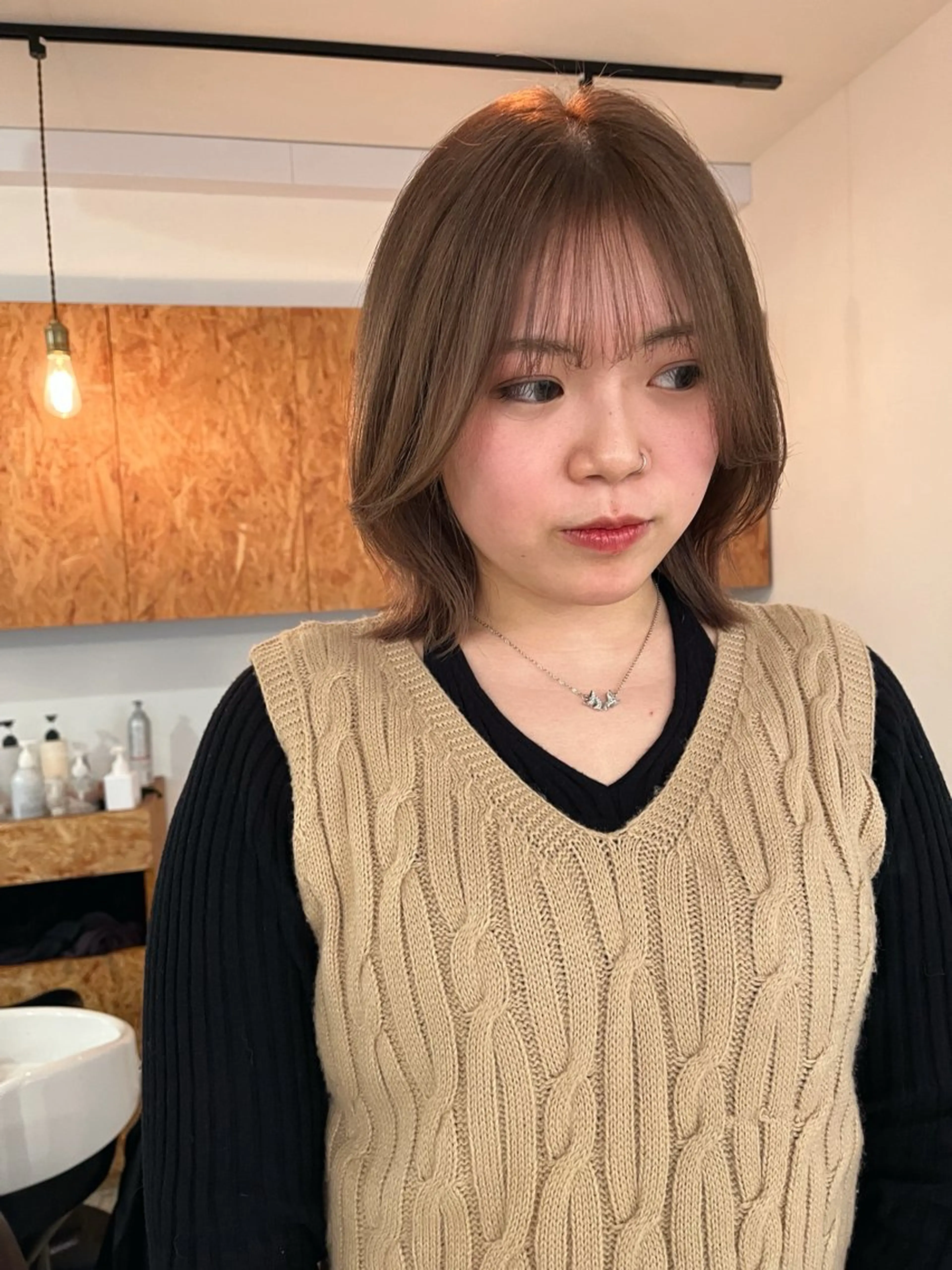 ミディアム カラー 暖色/パーマ 🌼クニトウメイのヘアスタイル