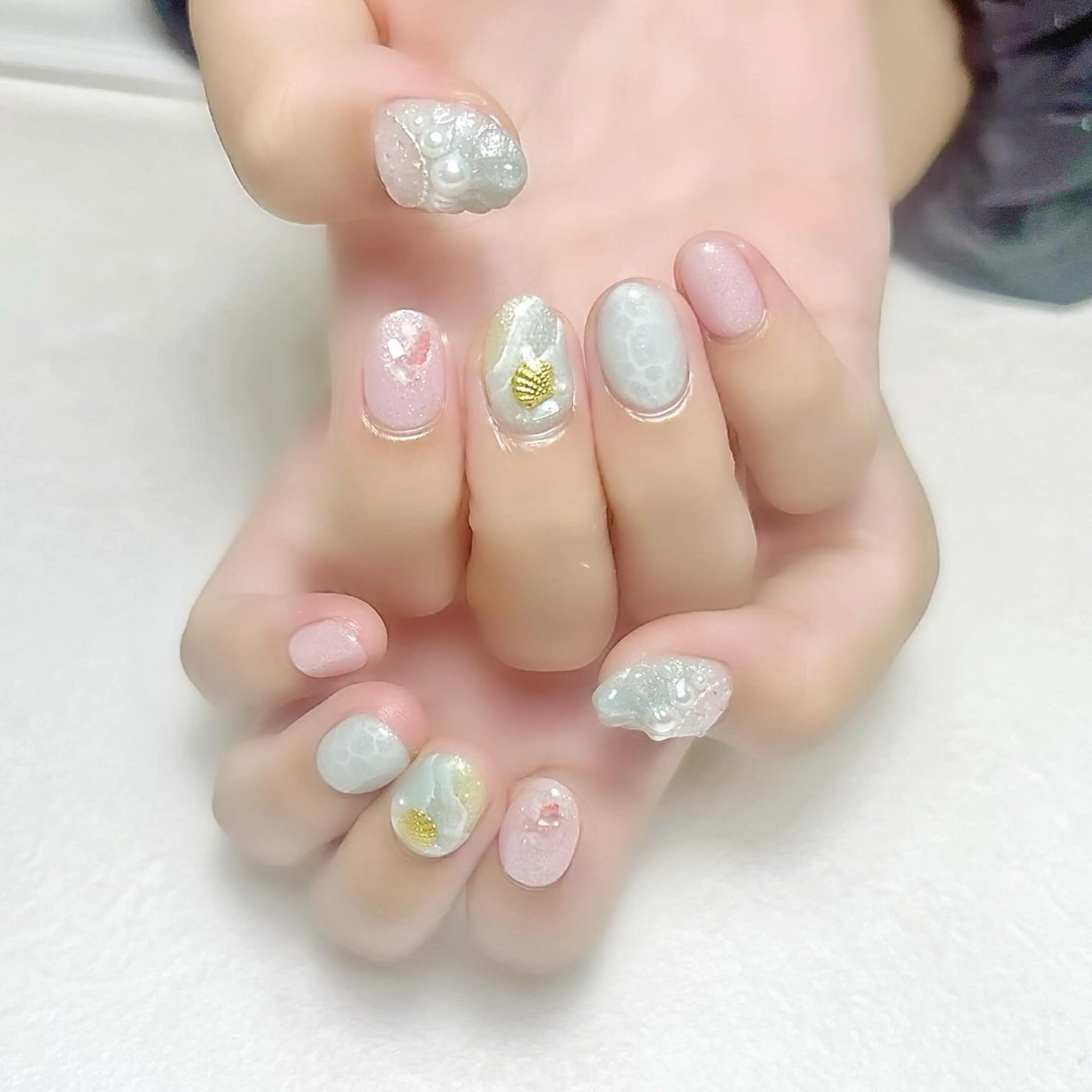 ネイル ラメ(グリッター) 夏ネイル rouse nail RISATOのネイルデザイン