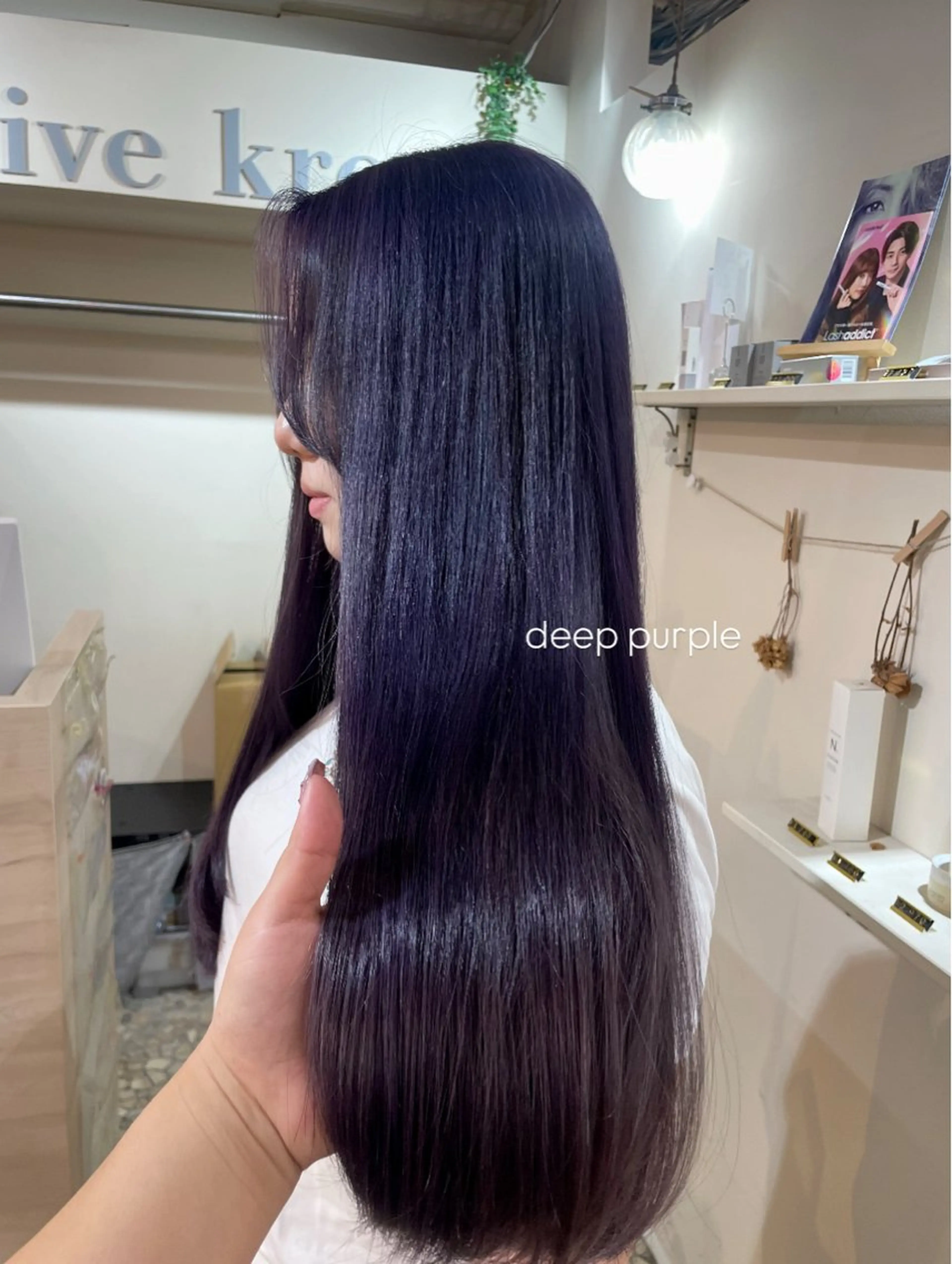 ロング パープルカラー 透明感カラー☆スパ☆ 石上遥楓のヘアスタイル