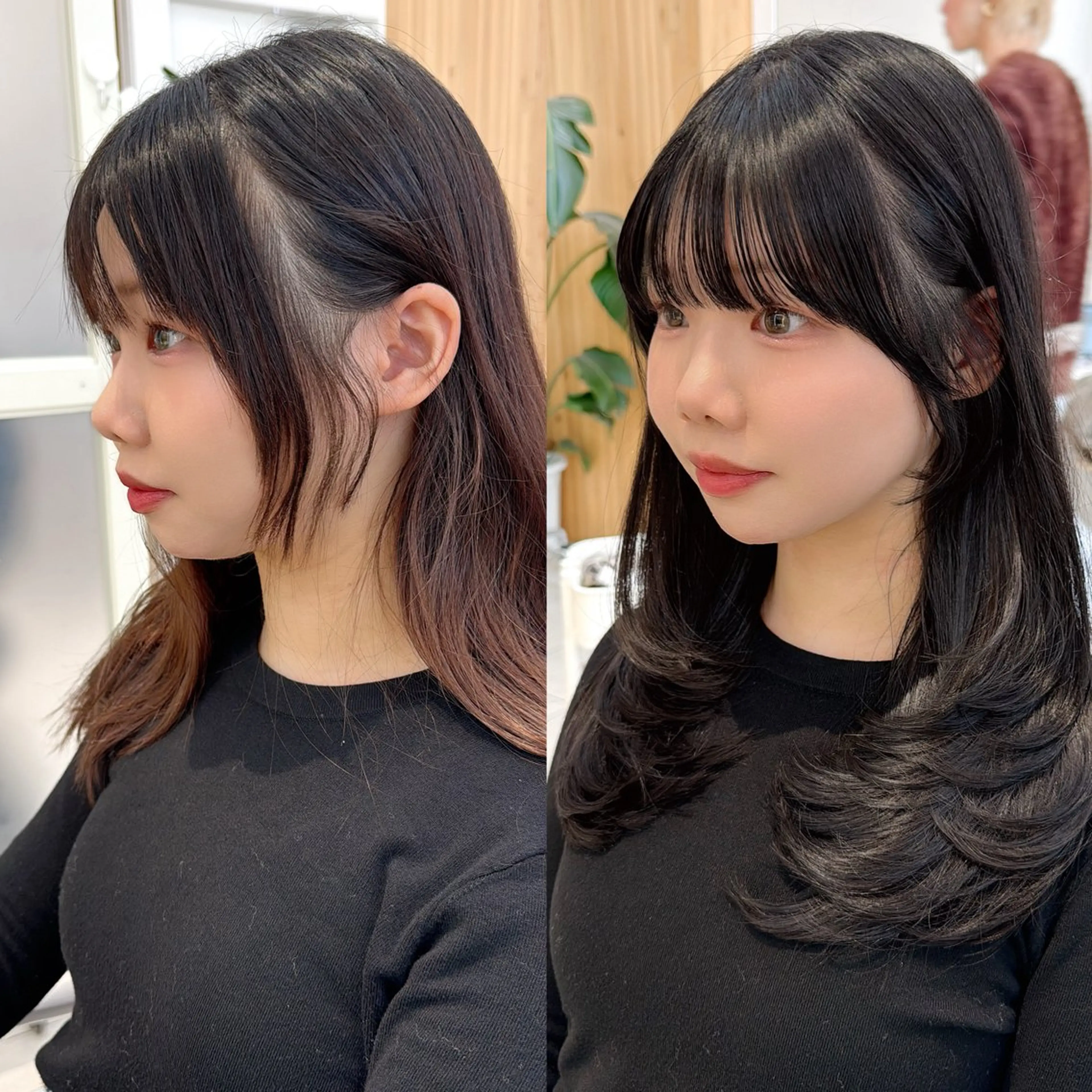 セミロング レイヤーカット/ 顔まわり/アオイのヘアスタイル