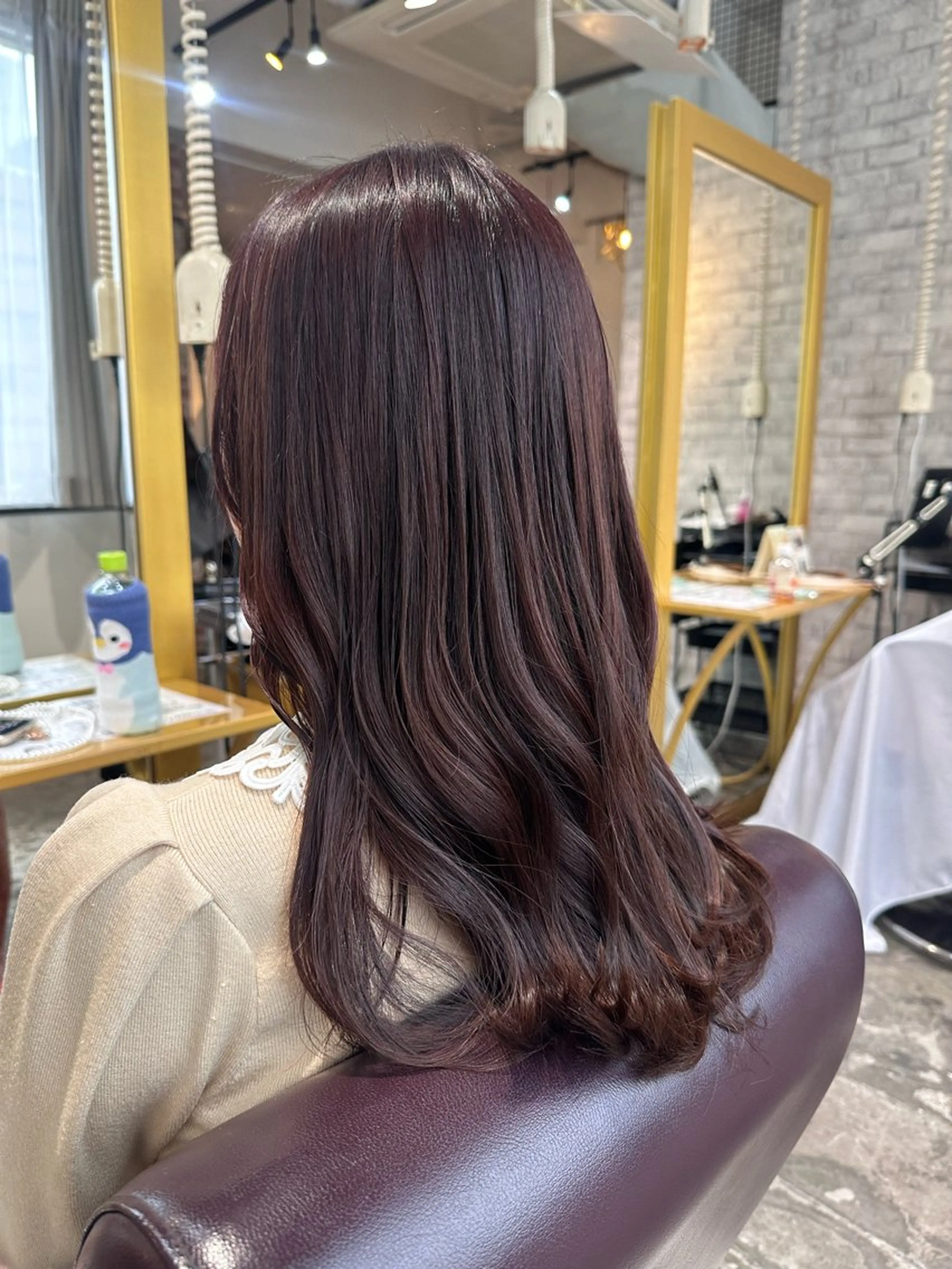 ロング カラー ボルドーカラー 艶カラー/レイヤー 💖心斎橋/Sakiのヘアスタイル