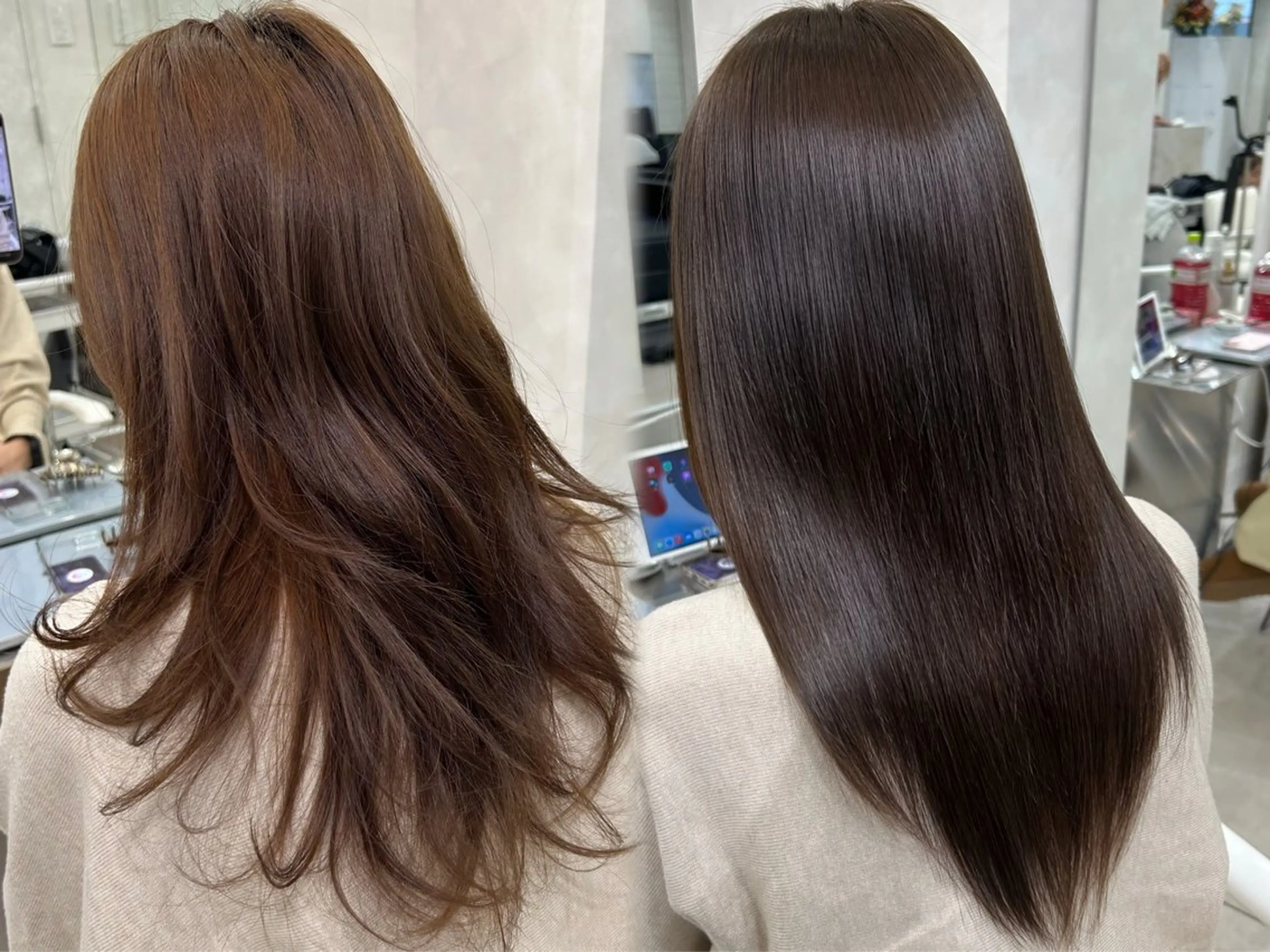 ロング 縮毛矯正 縮毛👱🏽‍♀️ 🎀海外ハイライトのヘアスタイル