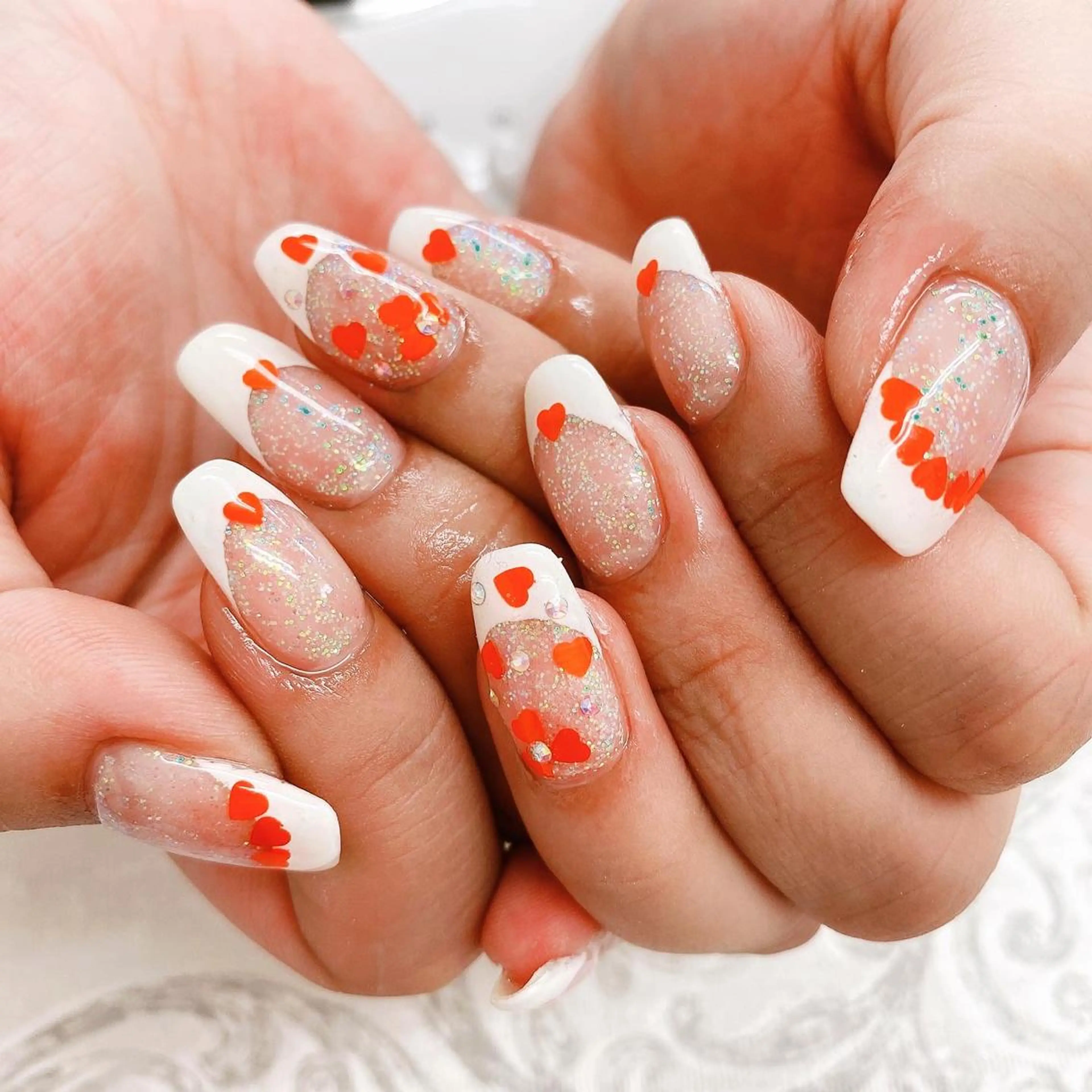 ネイル フレンチネイル ハート N._._.claw[エヌクロー]所属・N._._. clawのネイルデザイン